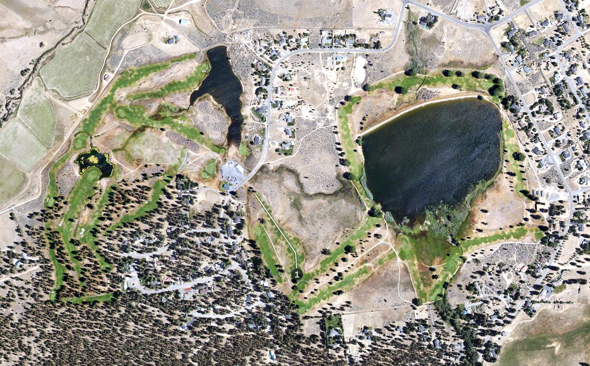 Aerial view of Diamond Mountain Golf Course, CA