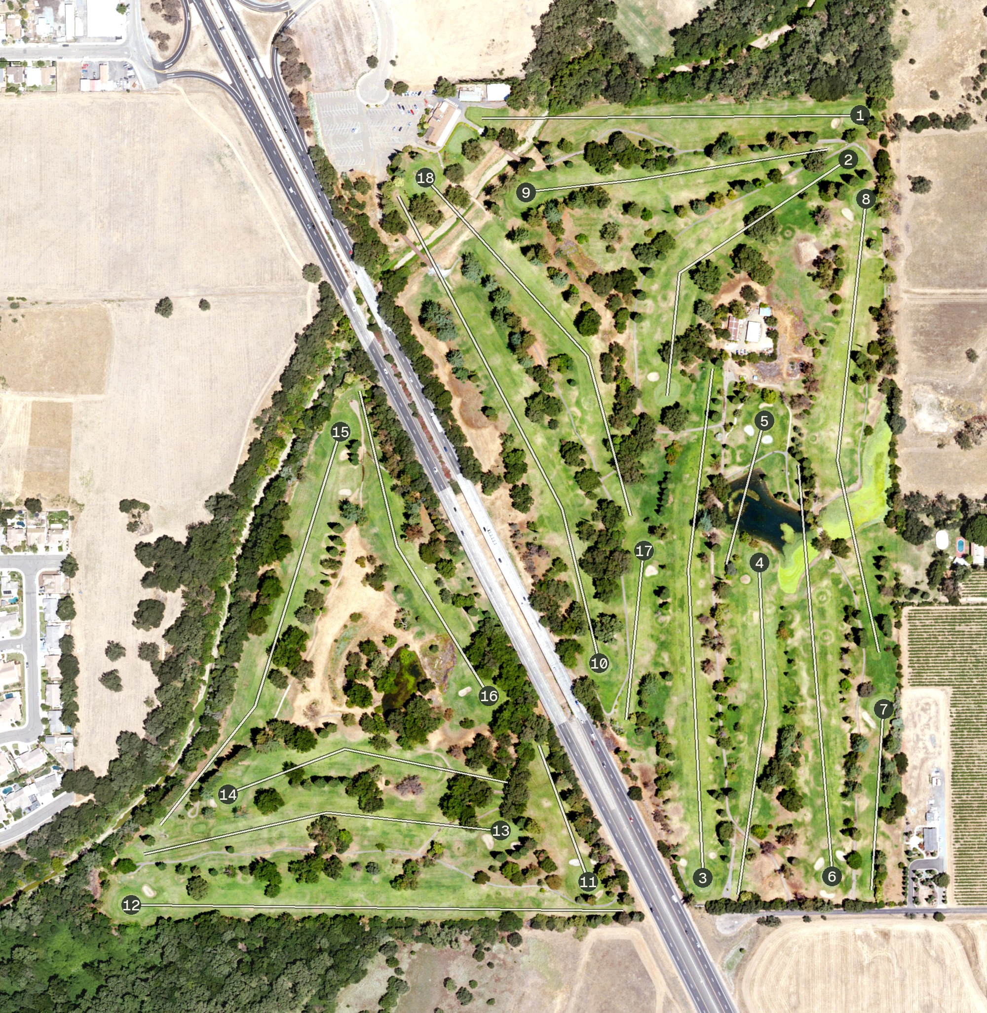 Aerial view of Dry Creek Ranch Golf Course, CA