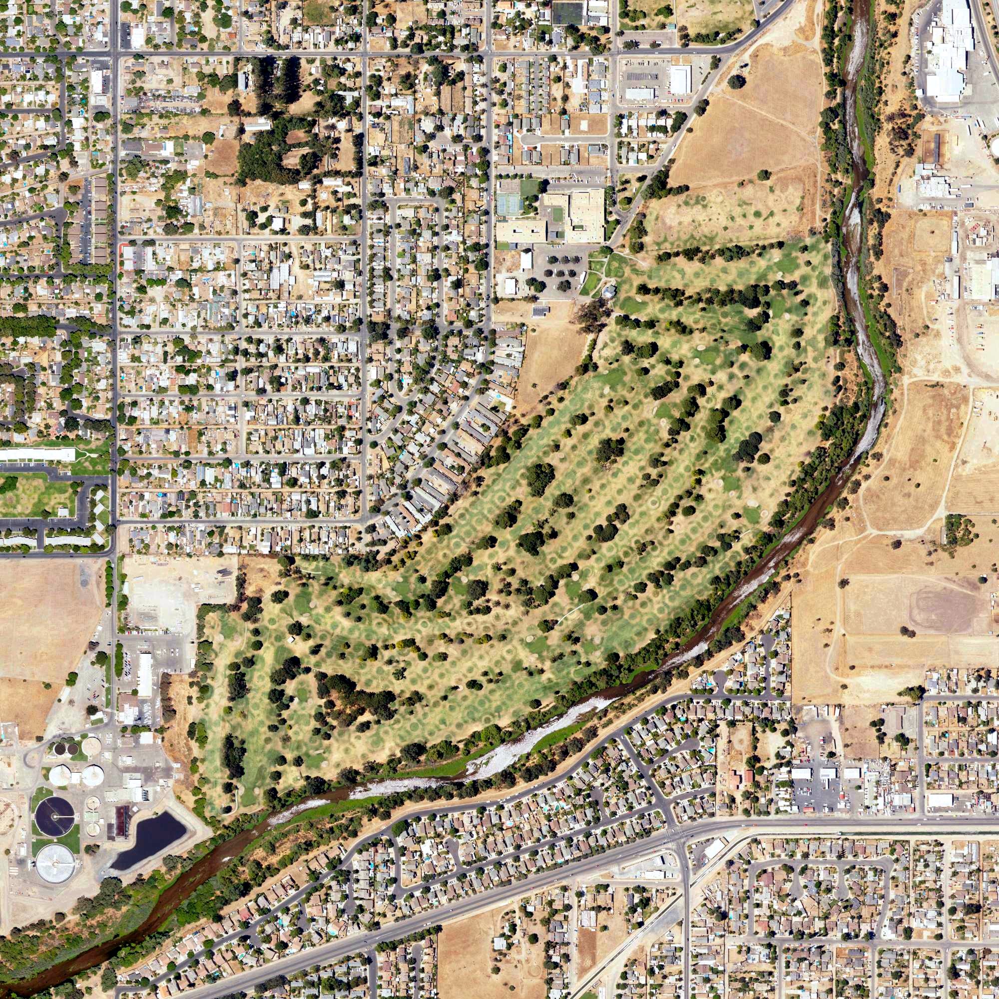 Aerial view of Dryden Park Golf Course, CA