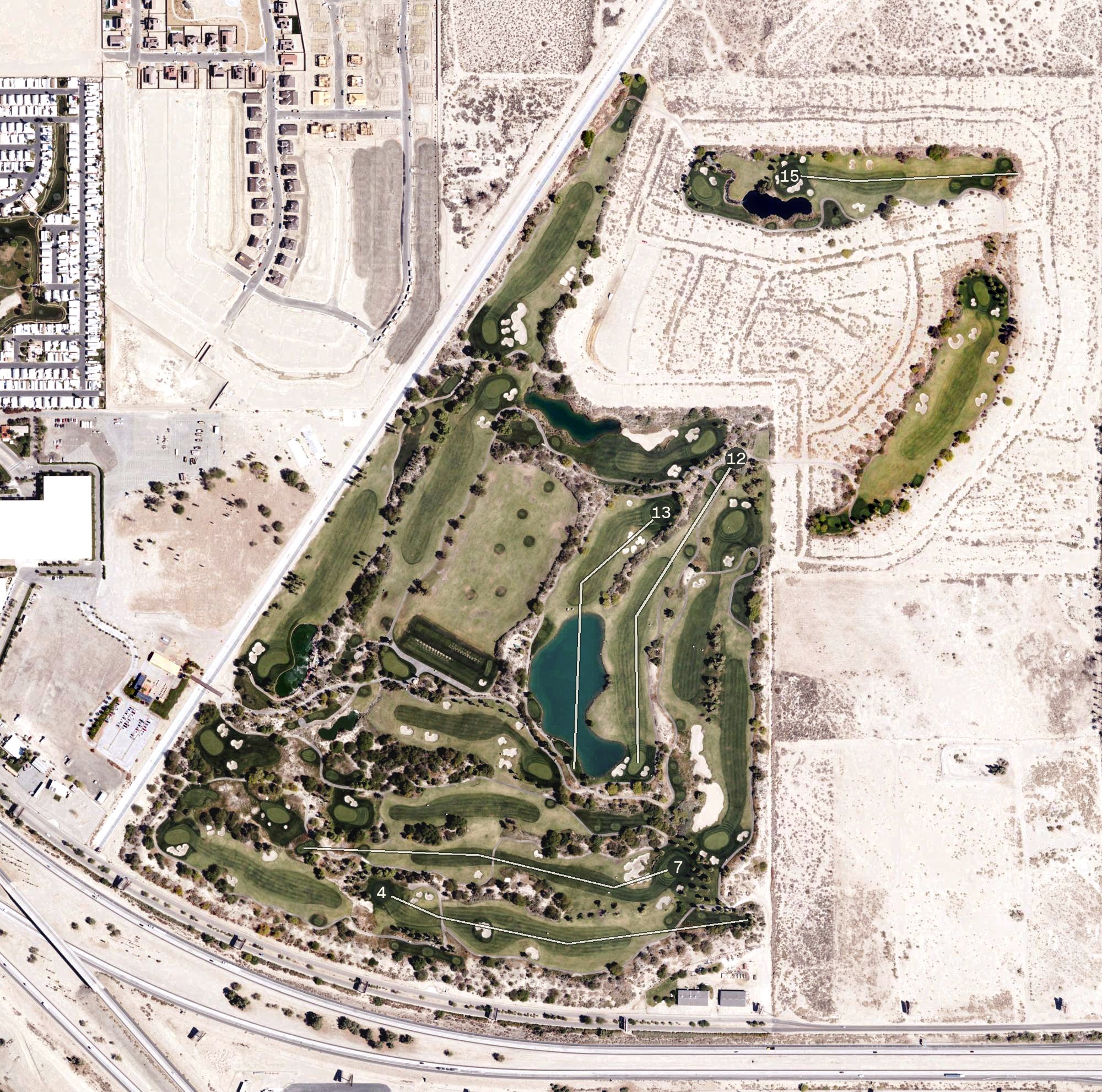 Aerial view of Eagle Falls Golf Course, CA