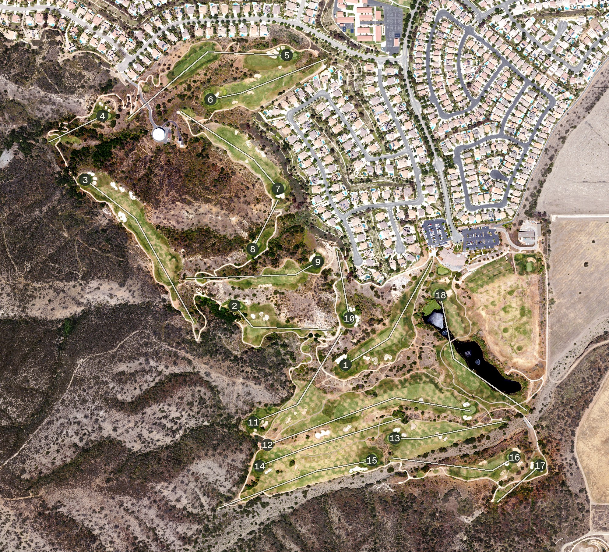 Aerial view of Eagle Glen Golf Club, CA