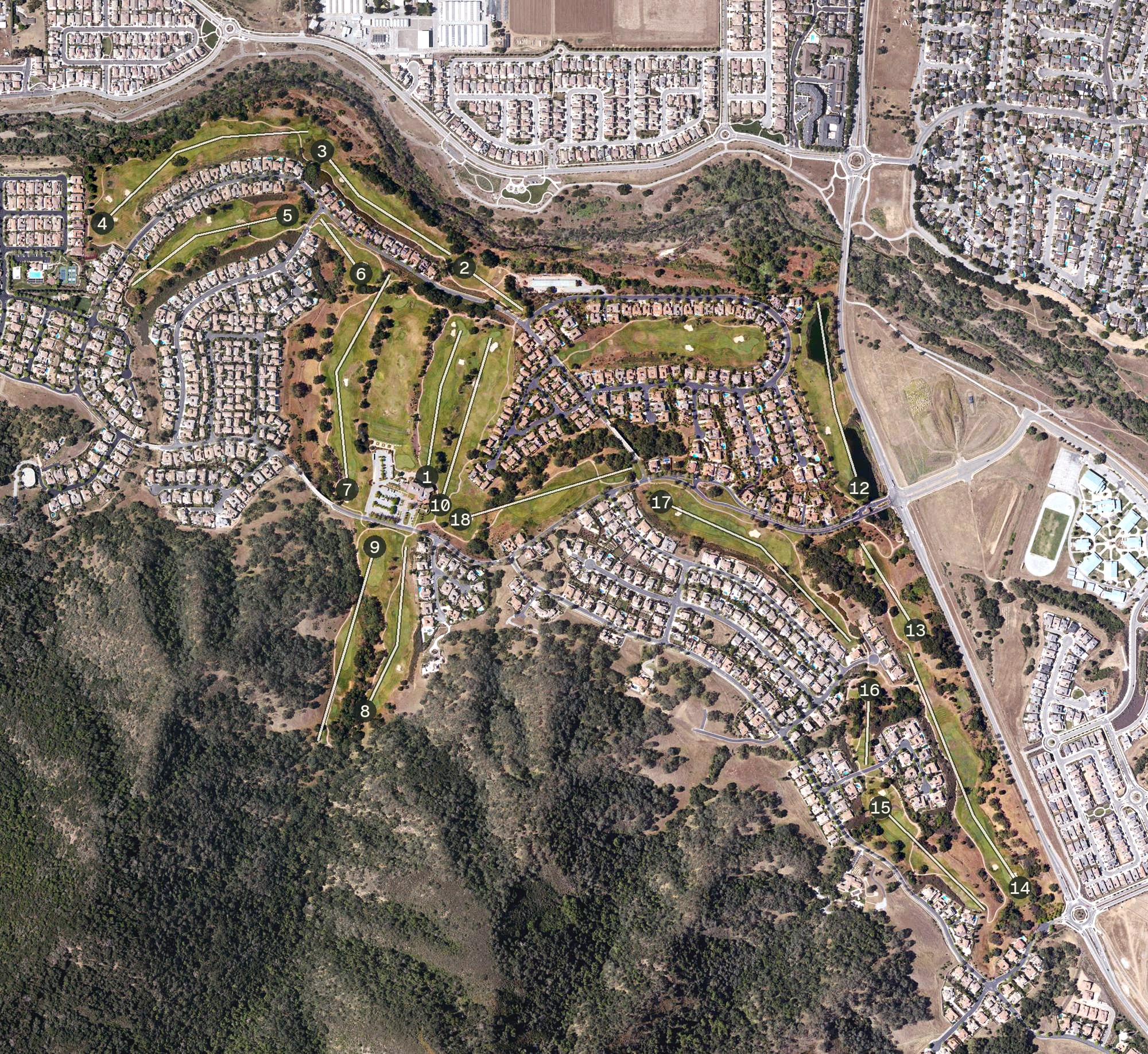 Aerial view of Eagle Ridge Golf Club, CA