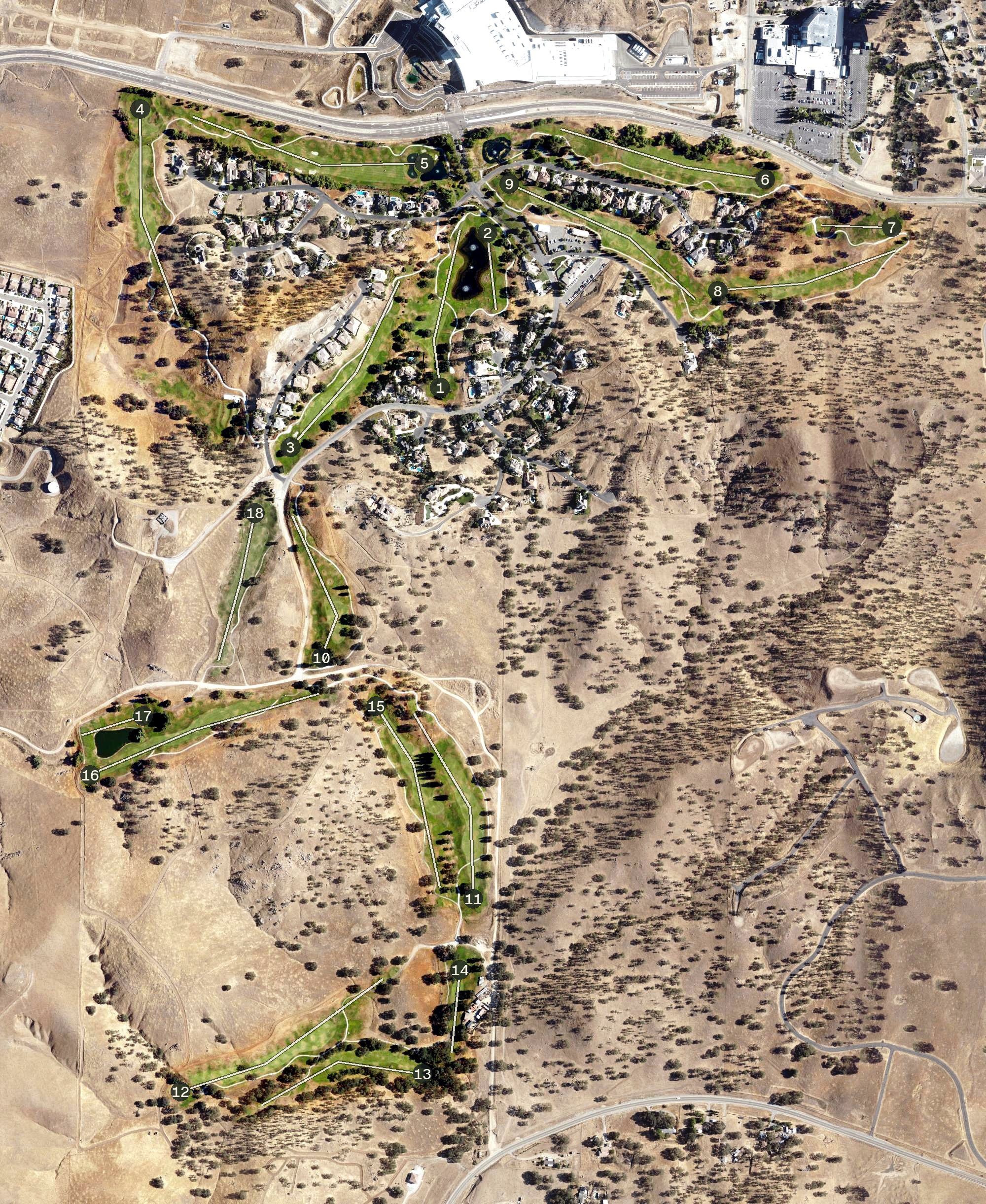 Aerial view of Eagle Springs Golf & Country, CA