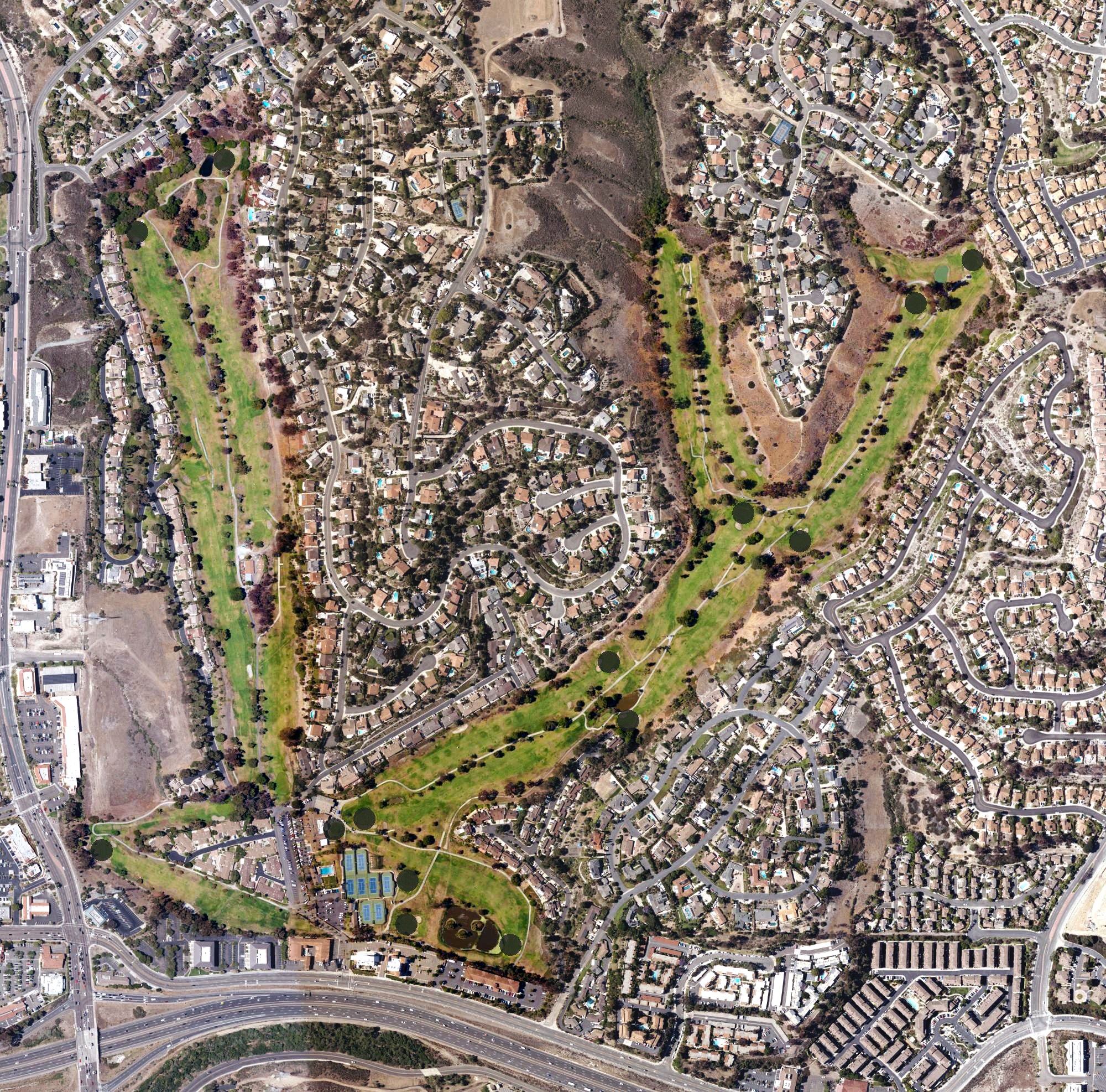 Aerial view of El Camino Country Club, CA