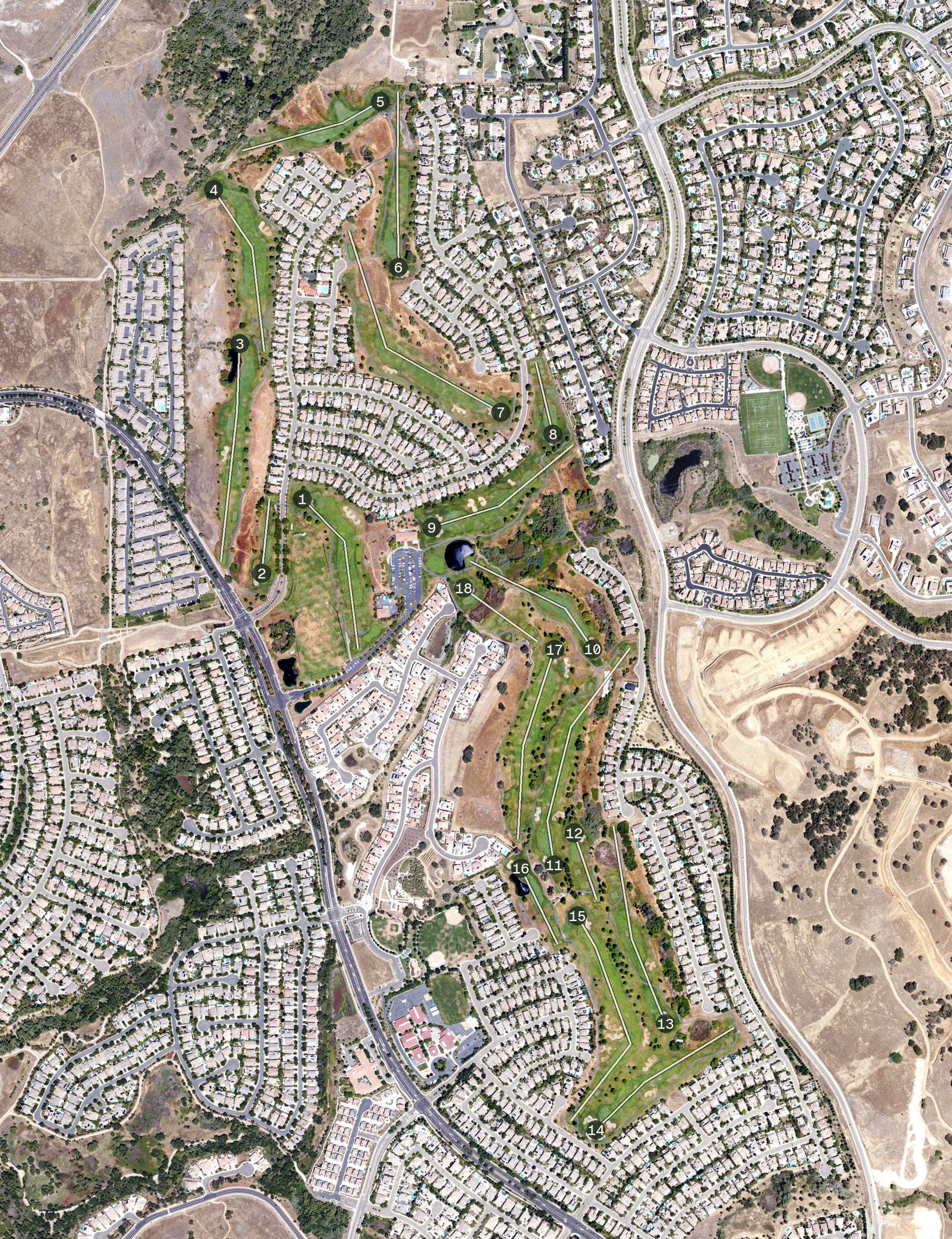 Aerial view of Empire Ranch Golf Course, CA