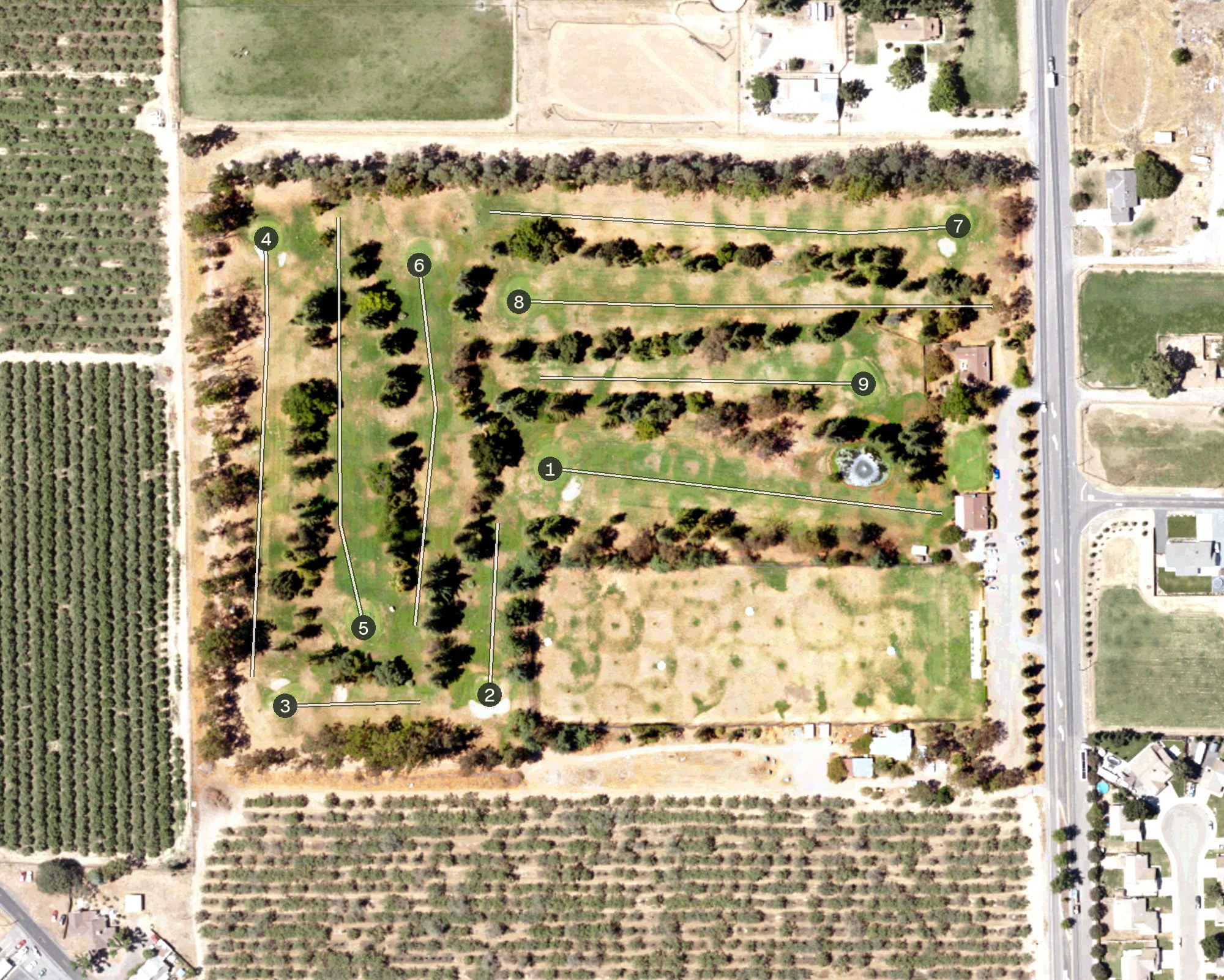 Aerial view of Escalon Golf Course, CA