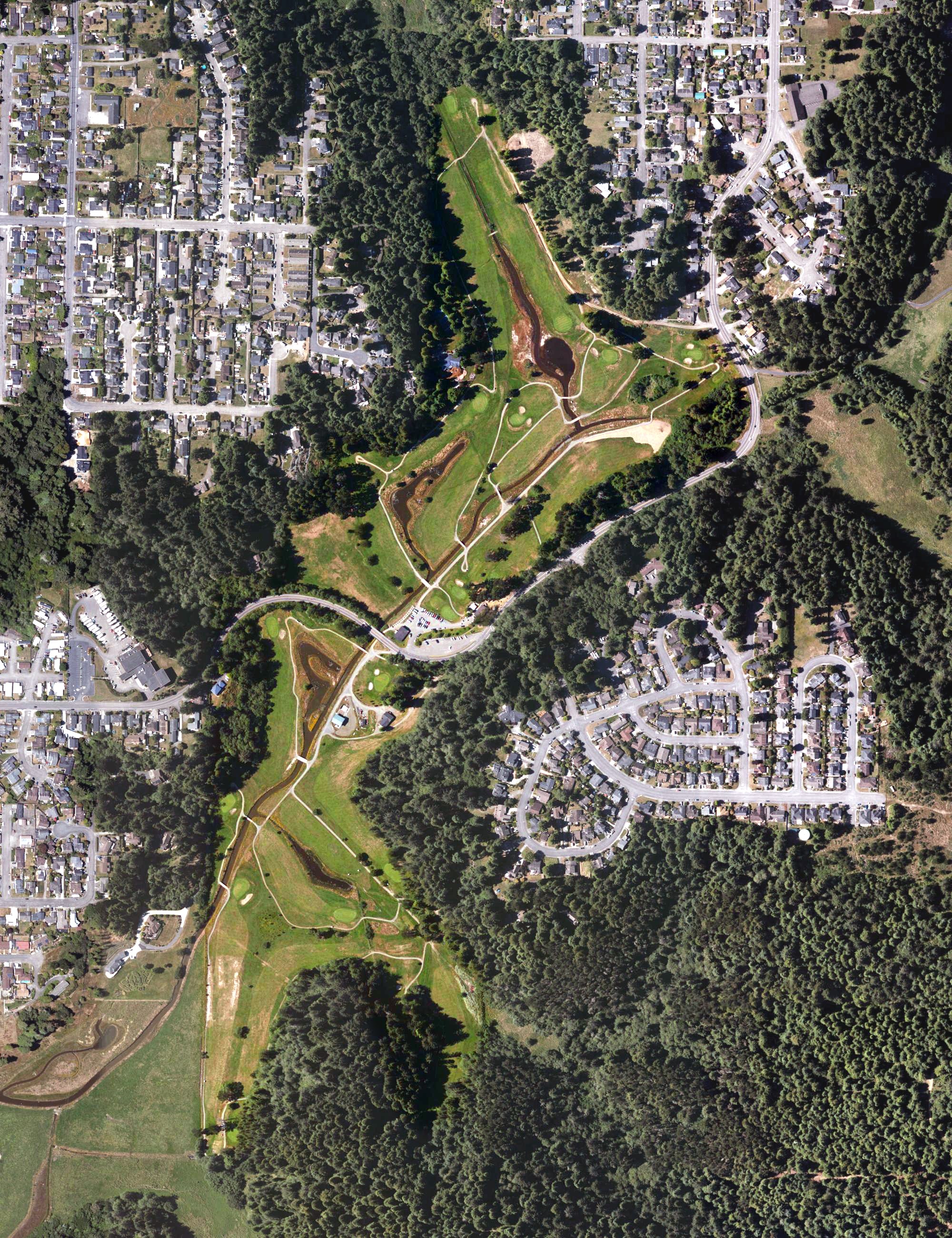 Aerial view of Eureka Municipal Golf Course, CA
