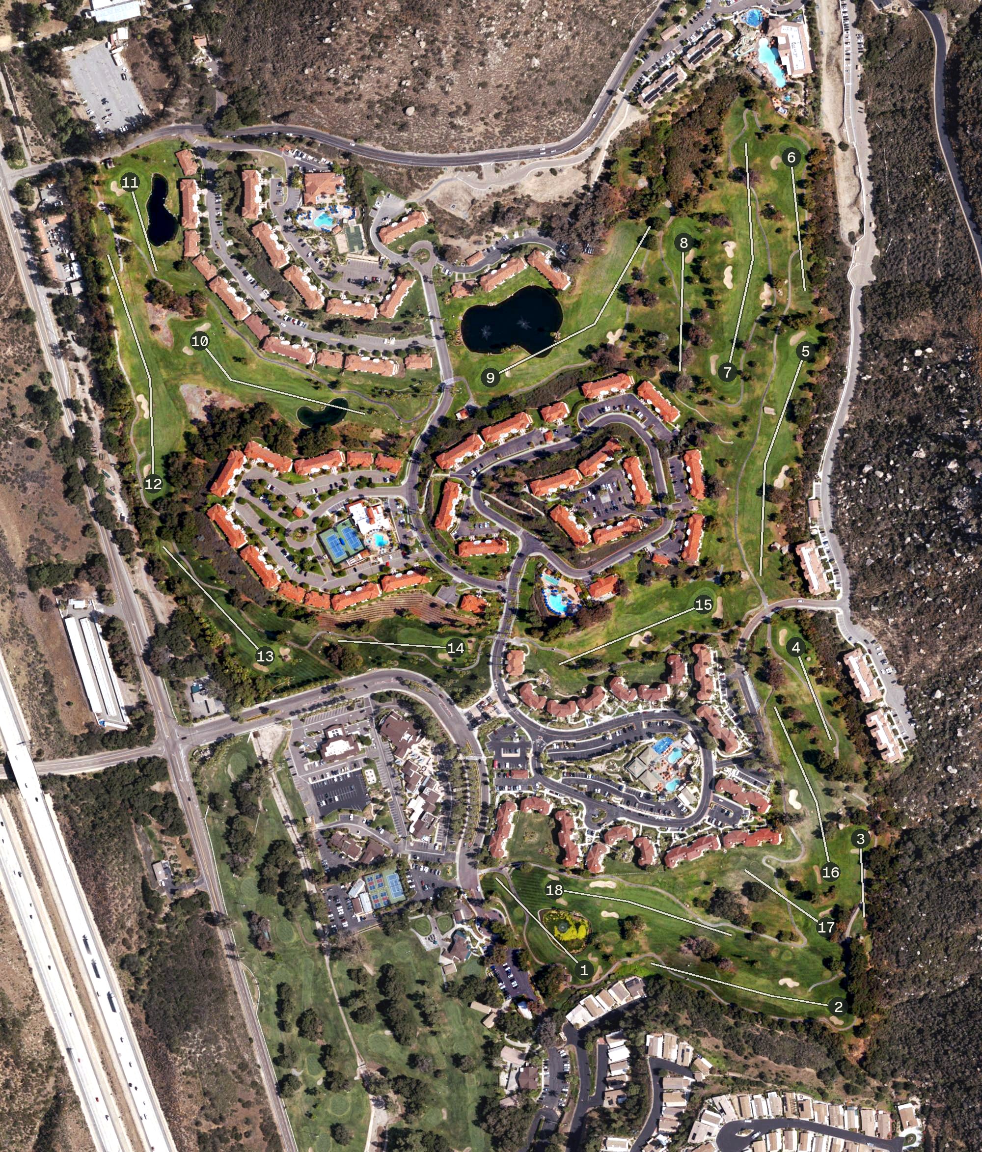 Aerial view of Fountains Course, CA