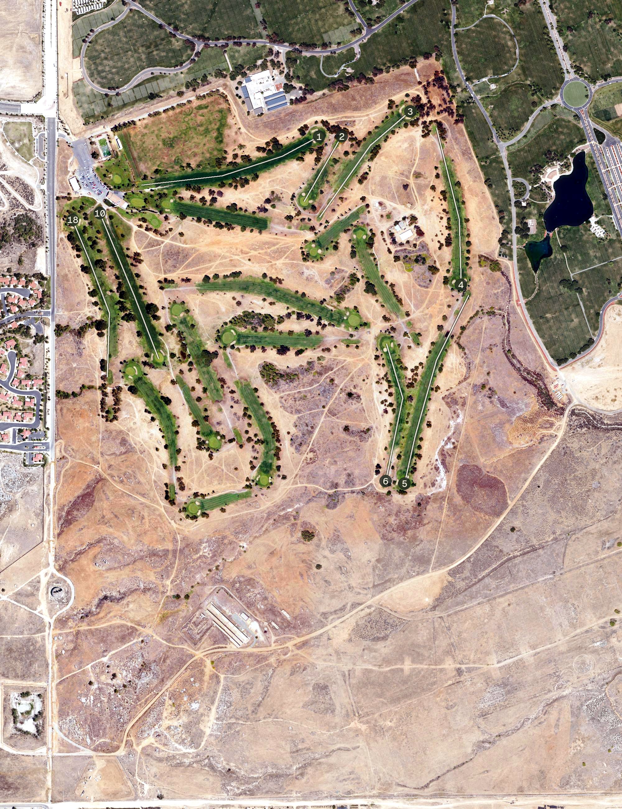 Aerial view of General Old Golf Course, CA