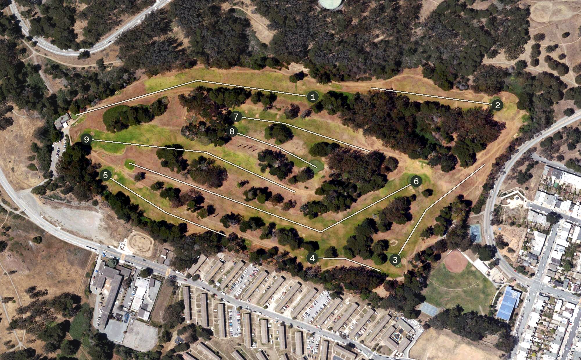 Aerial view of Gleneagles Golf Course, CA