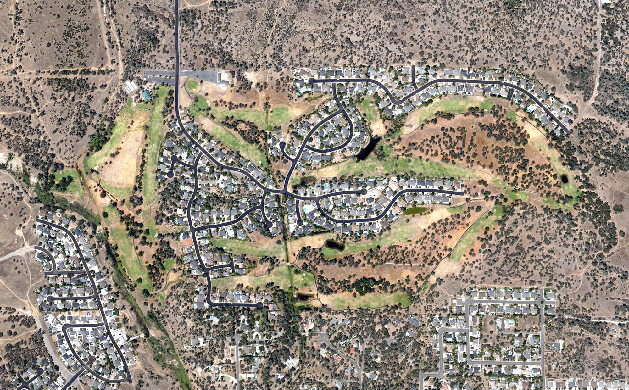 Aerial view of Gold Hills Golf Club, CA