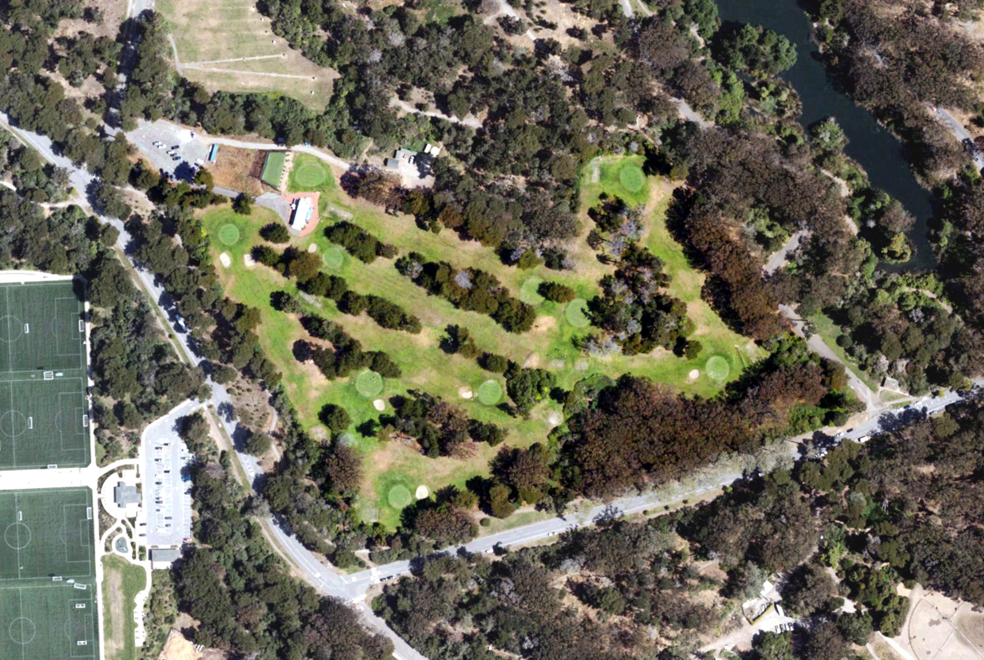 Aerial view of Golden Gate Park Golf Course, CA