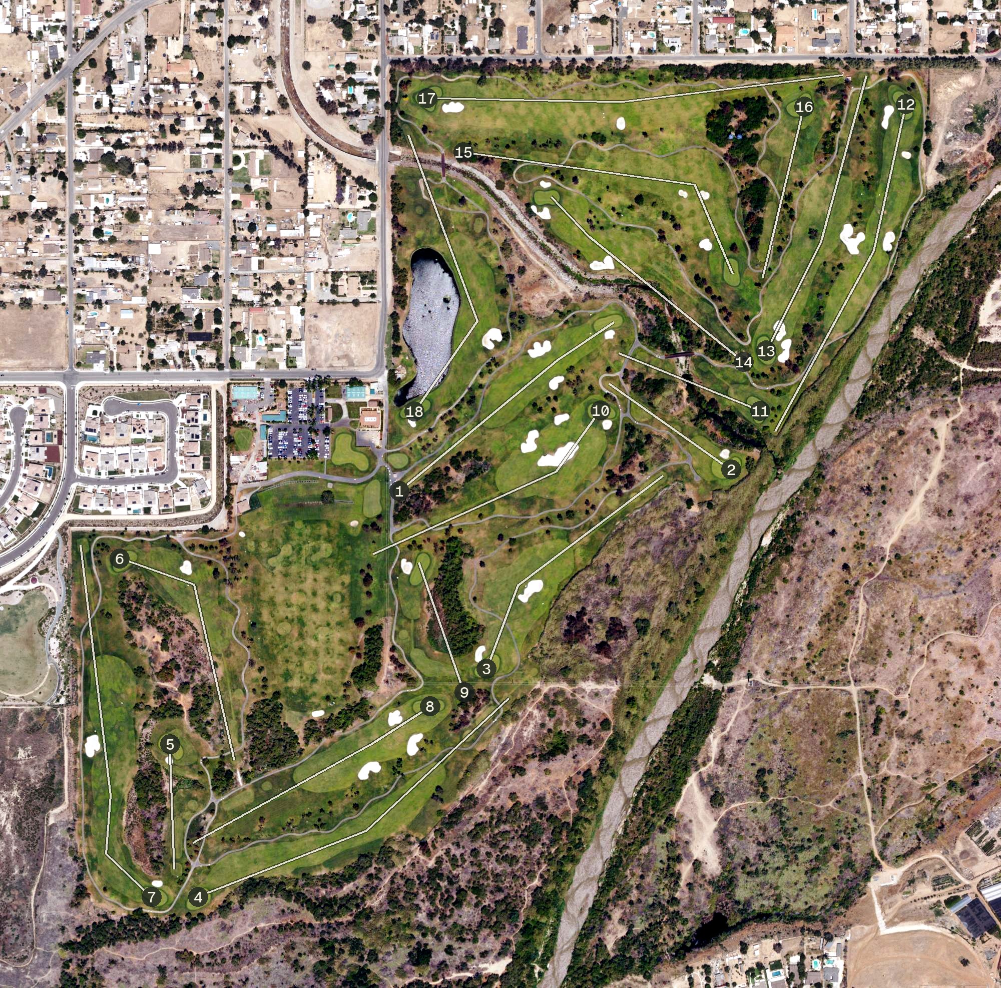 Aerial view of Goose Creek Golf Club, CA