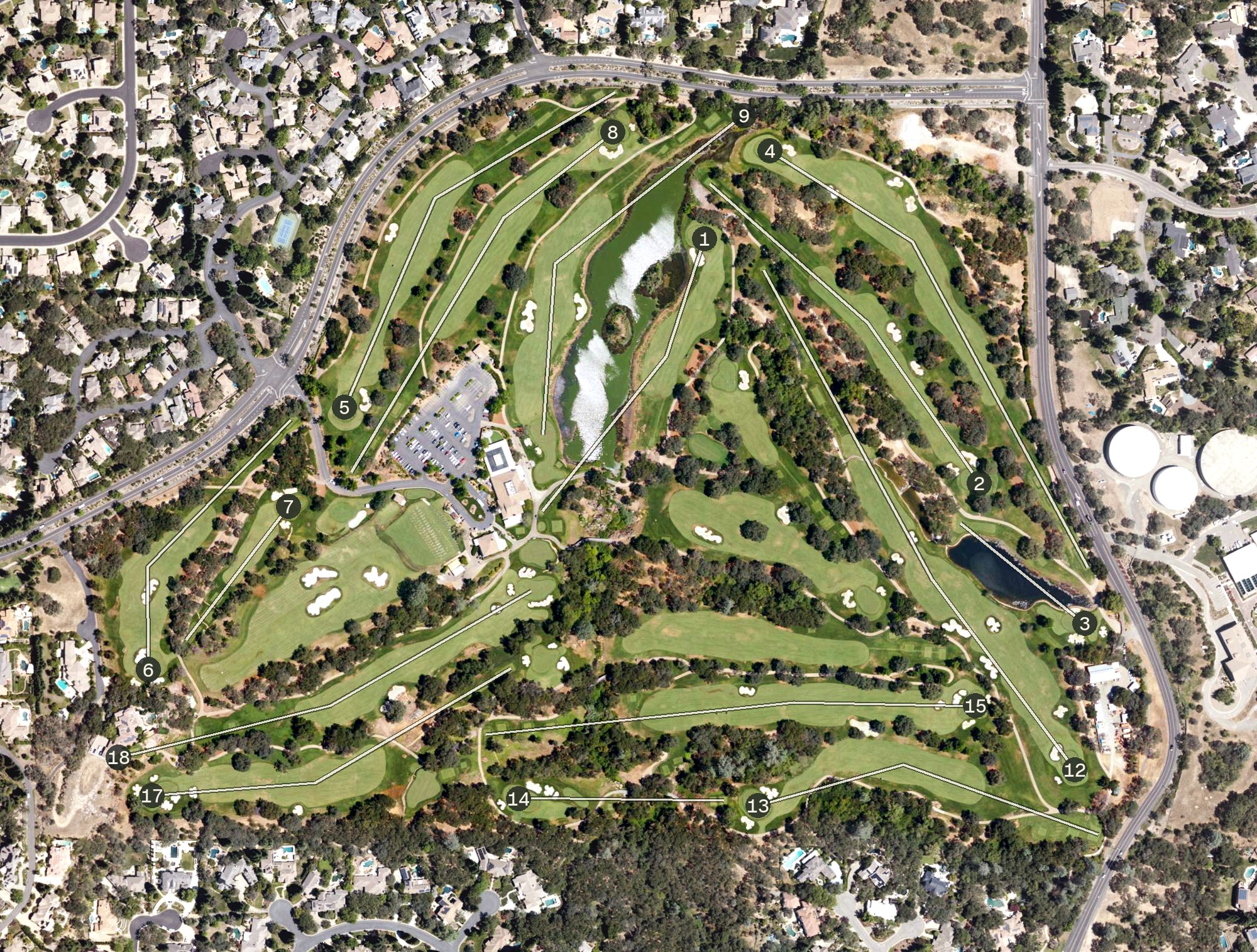 Aerial view of Granite Bay Golf Club, CA