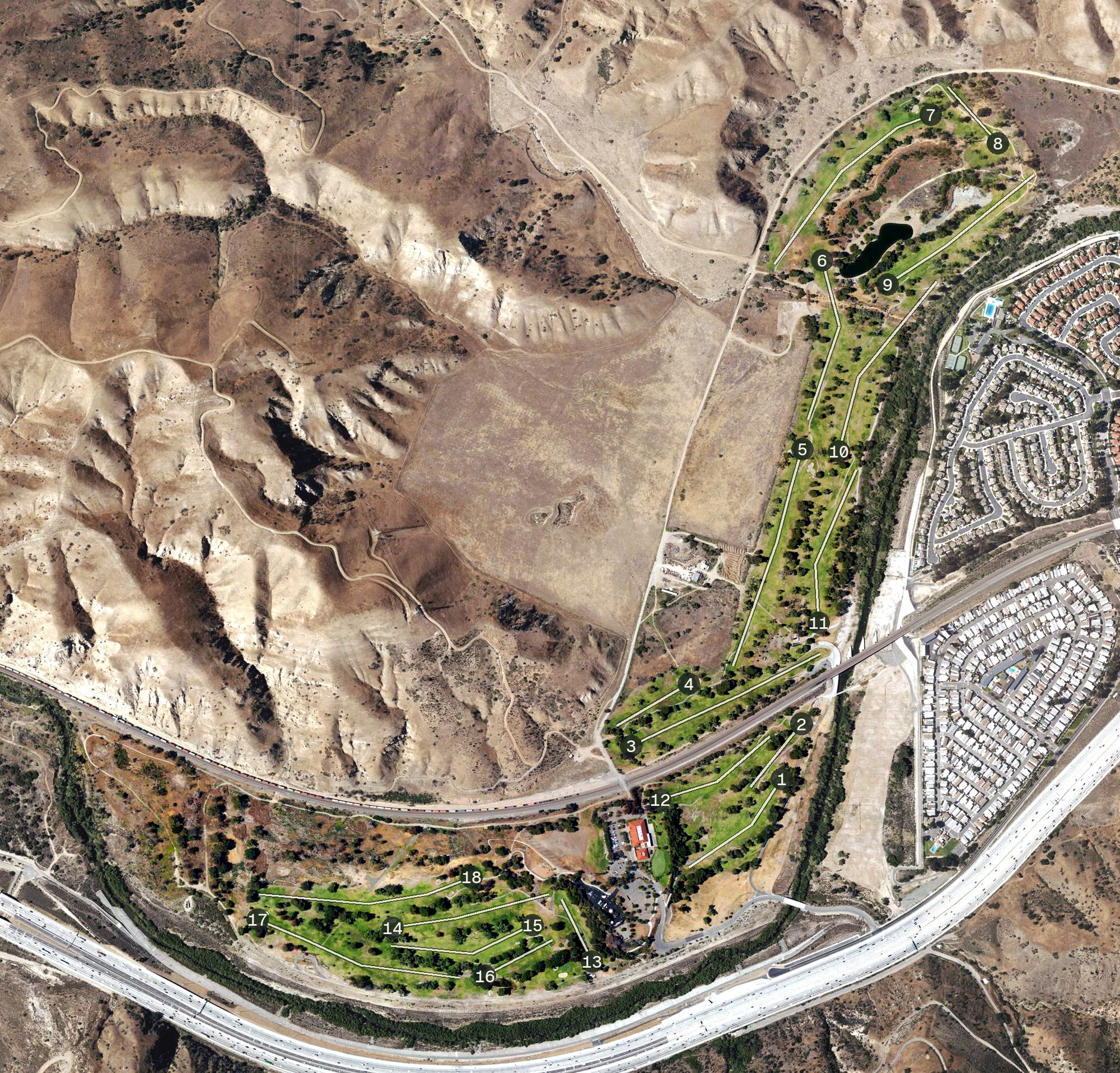 Aerial view of Green River Golf Club, CA