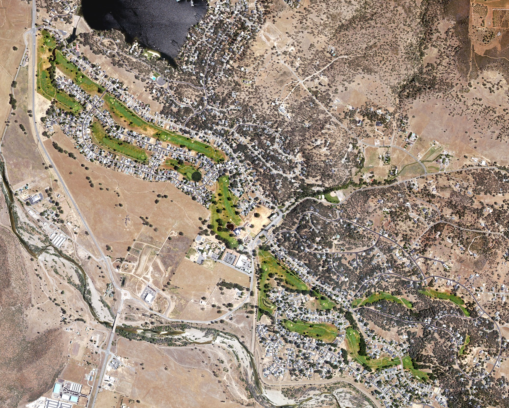 Aerial view of Hidden Valley Lake Golf Course, CA