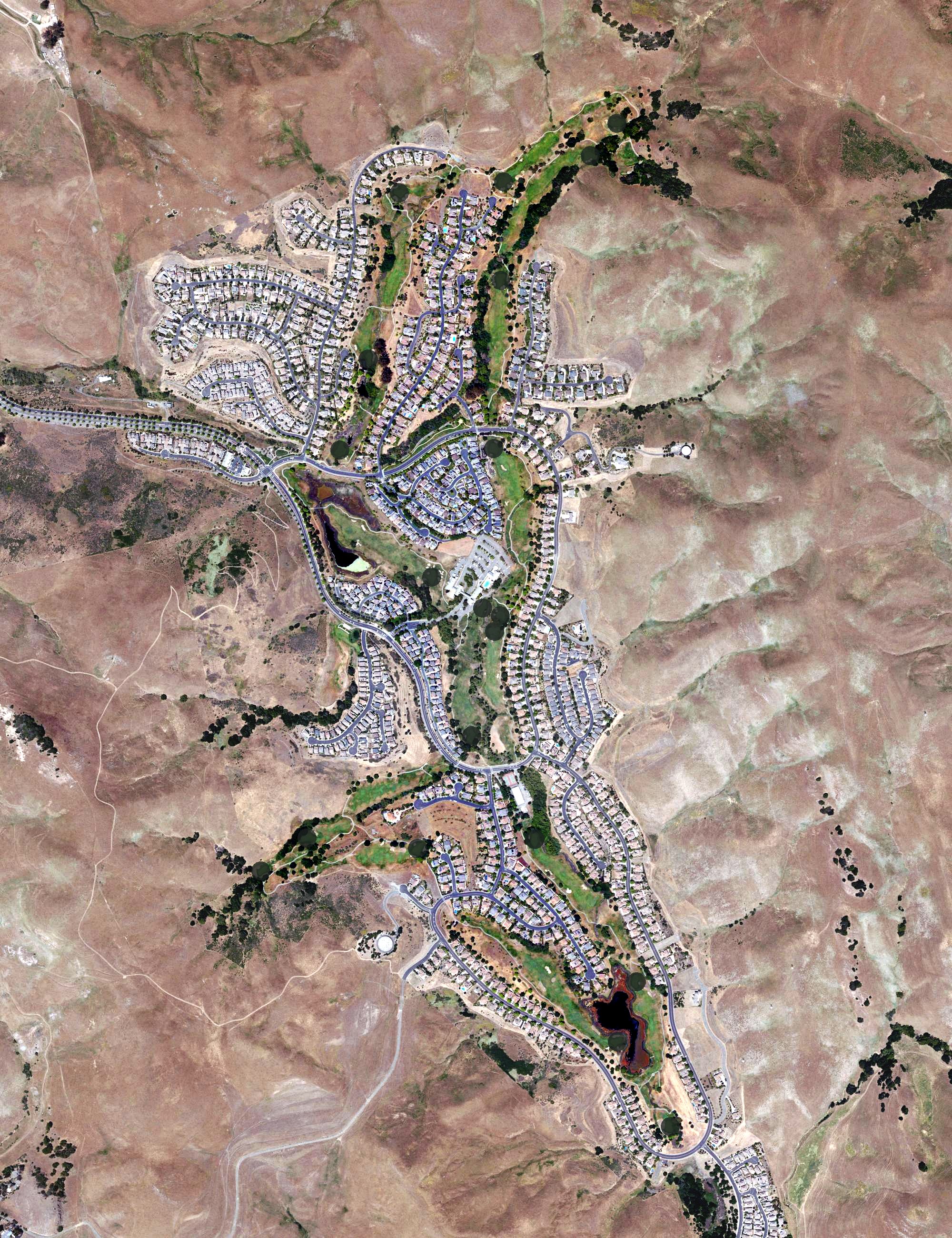 Aerial view of Hiddenbrooke Golf Course, CA