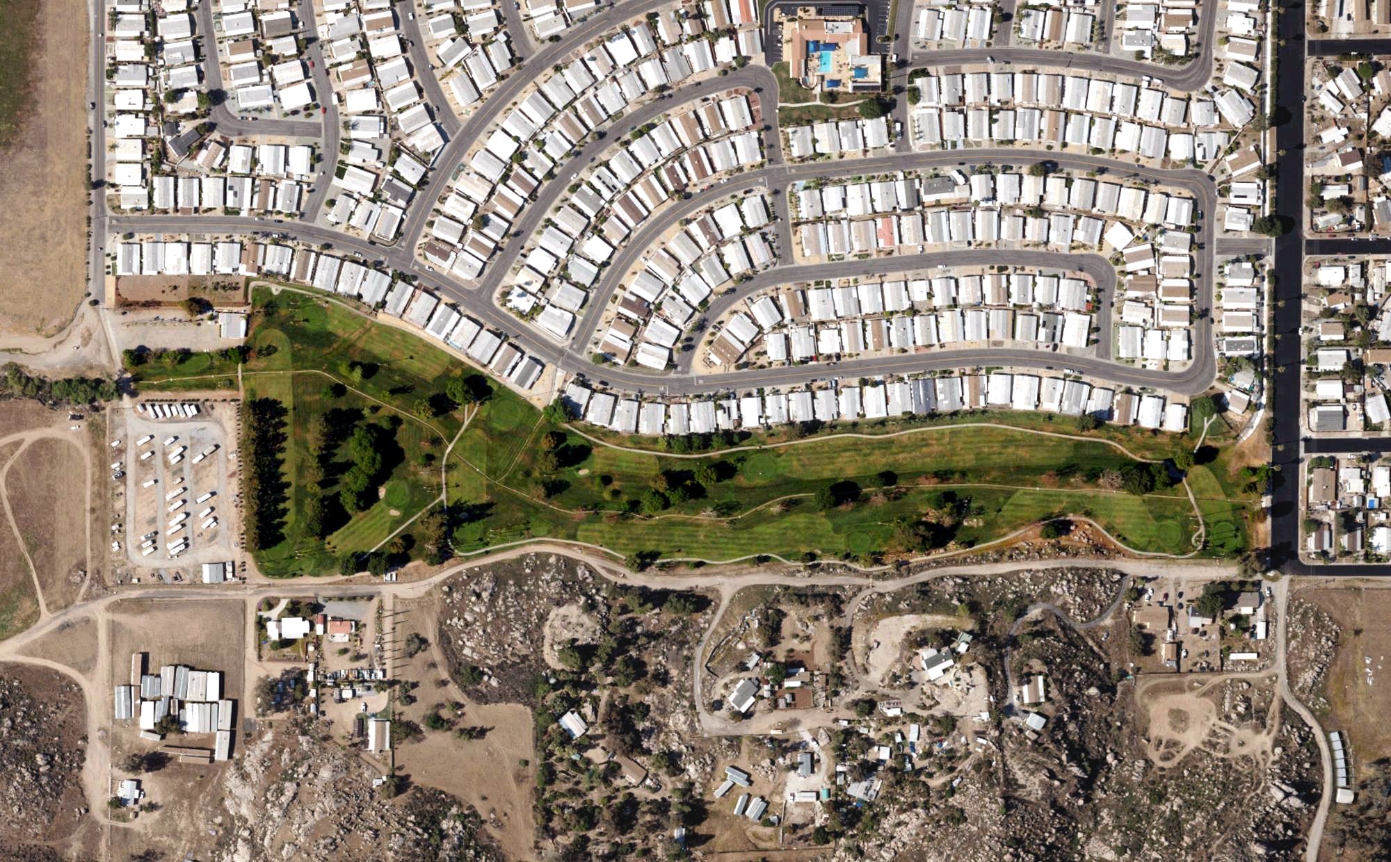 Aerial view of Highland Palms Golf Course, CA