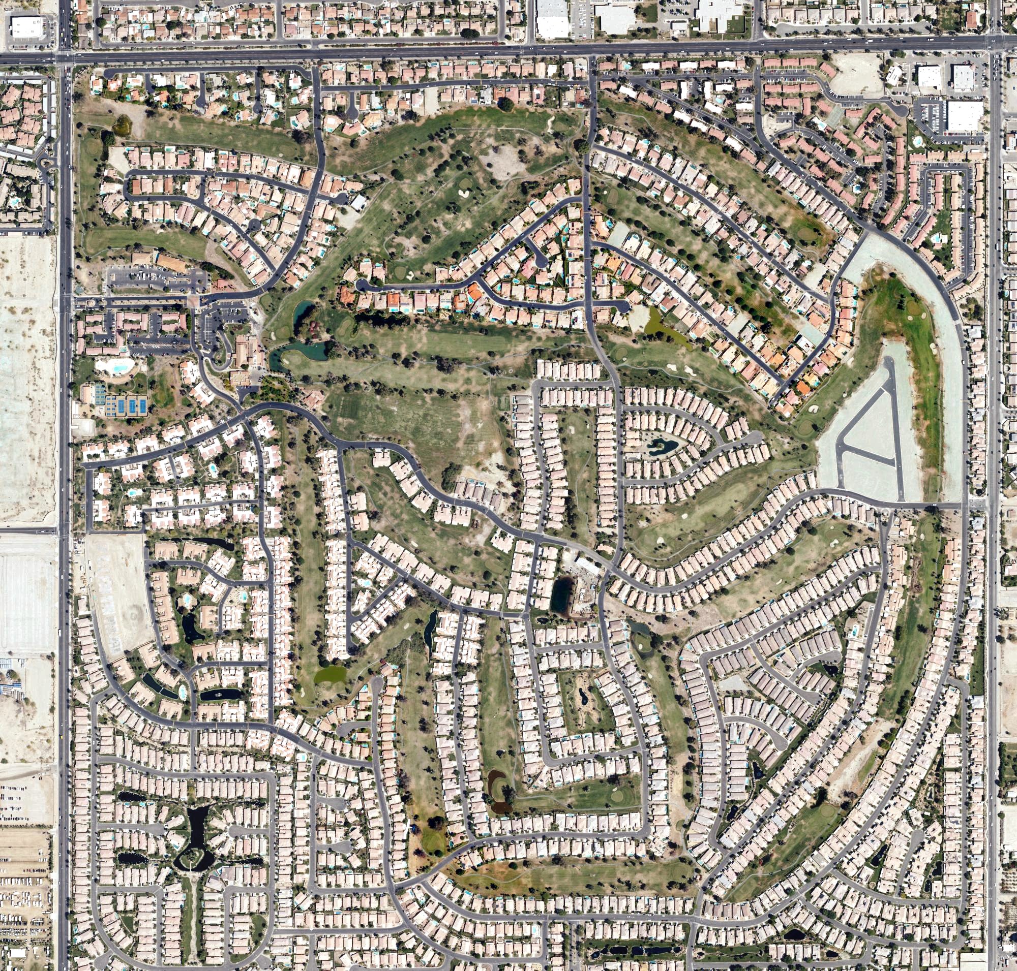 Aerial view of Indian Palms Golf Course, CA