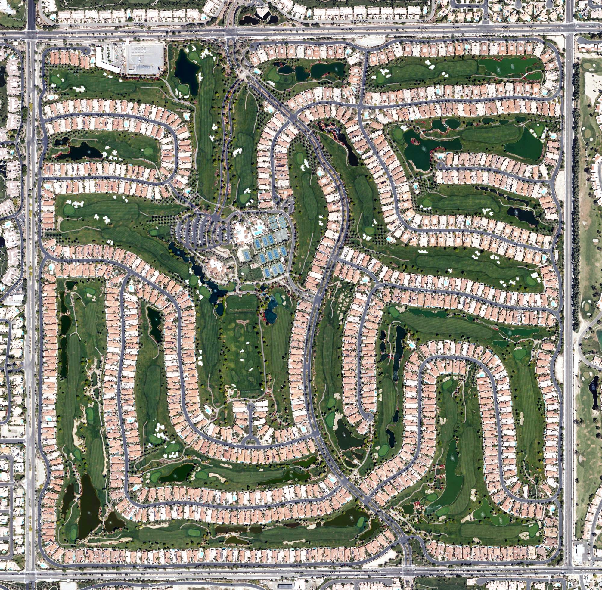 Aerial view of Indian Ridge Country Club, CA