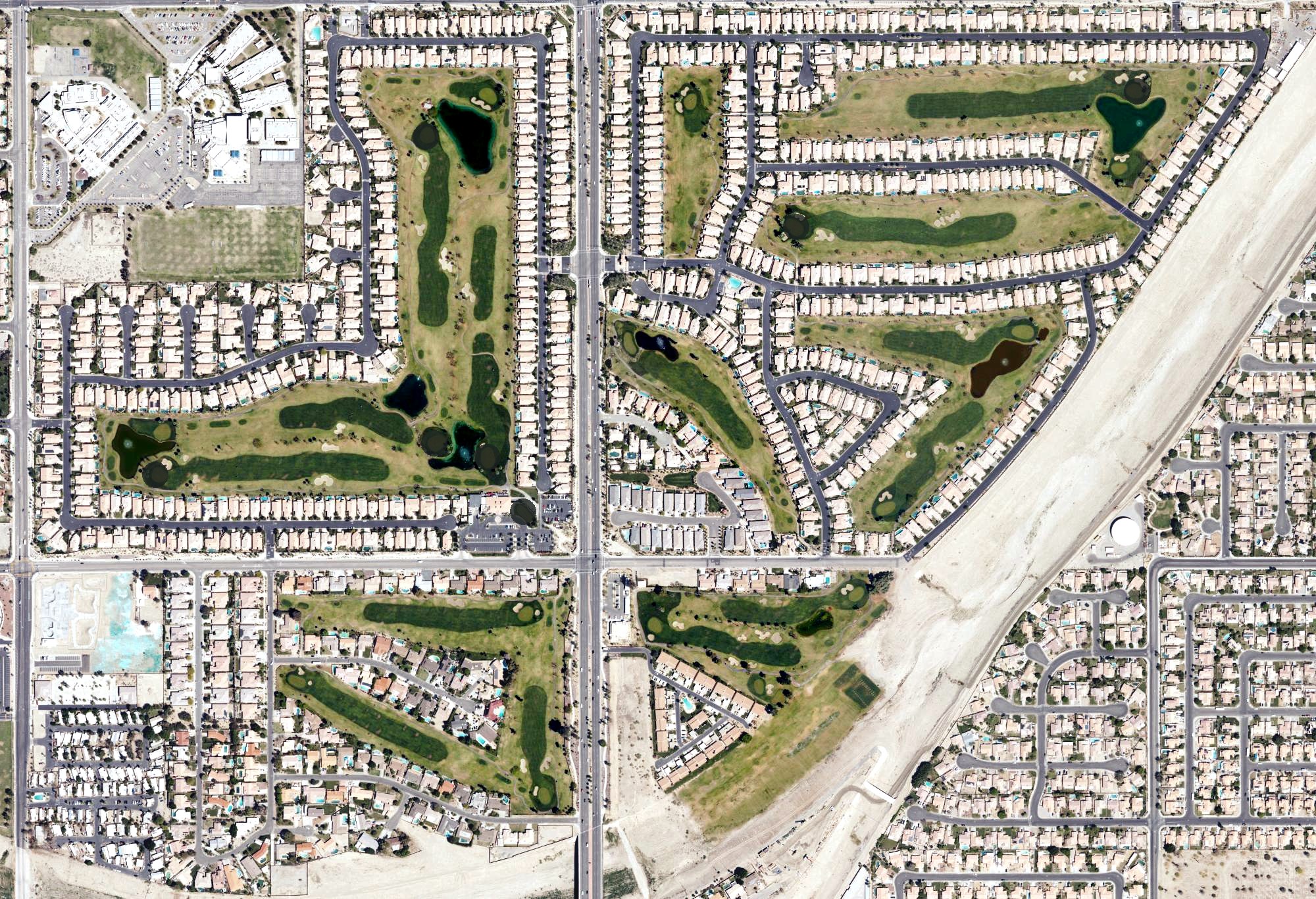 Aerial view of Indian Springs Golf Club, CA