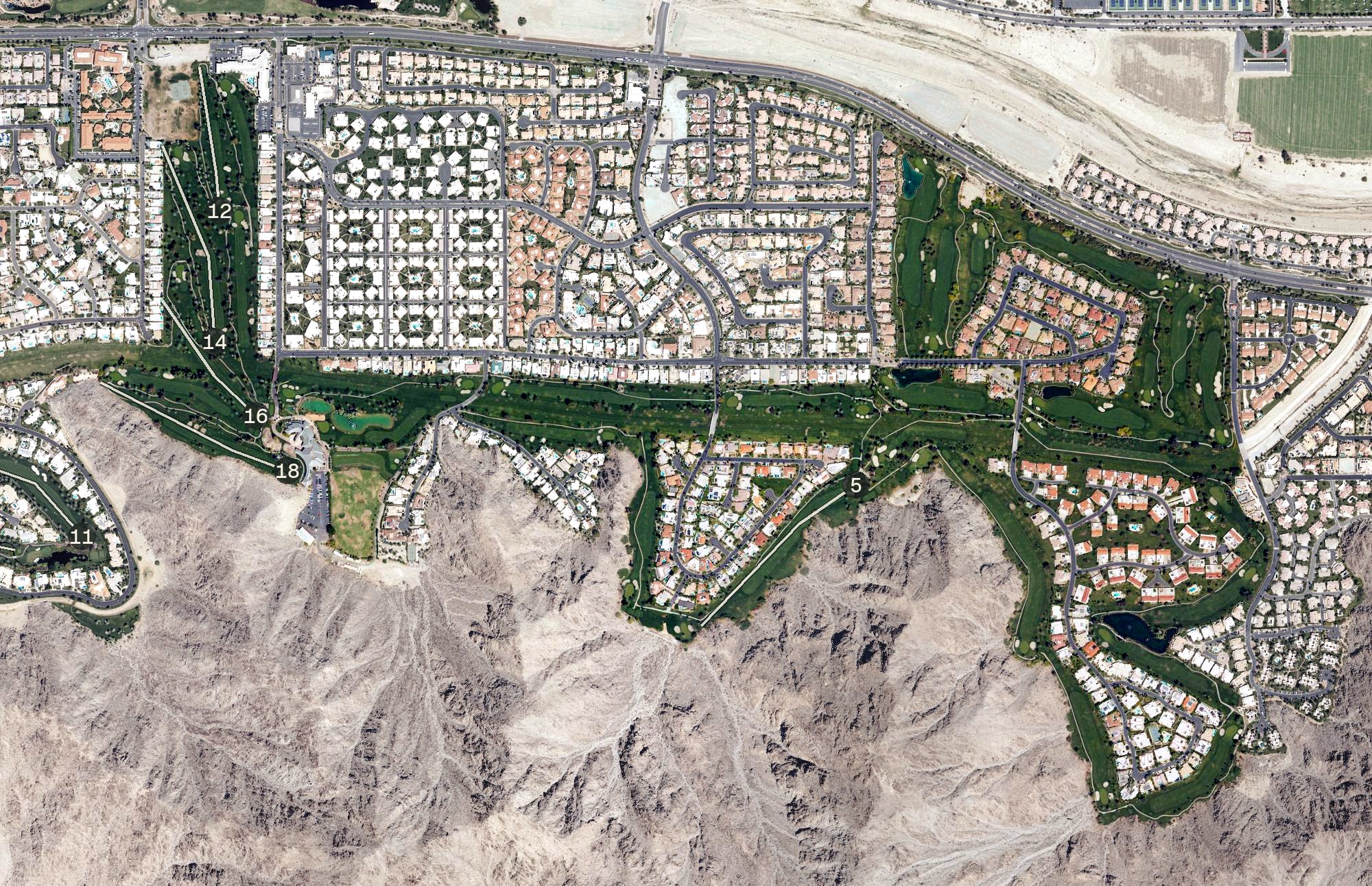 Aerial view of Indian Wells Country Club, CA