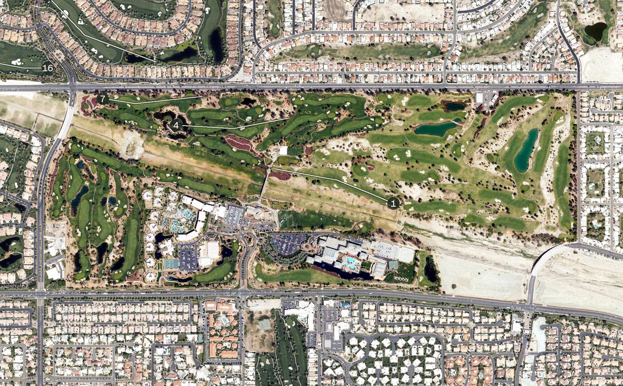 Aerial view of Indian Wells Golf Resort, CA