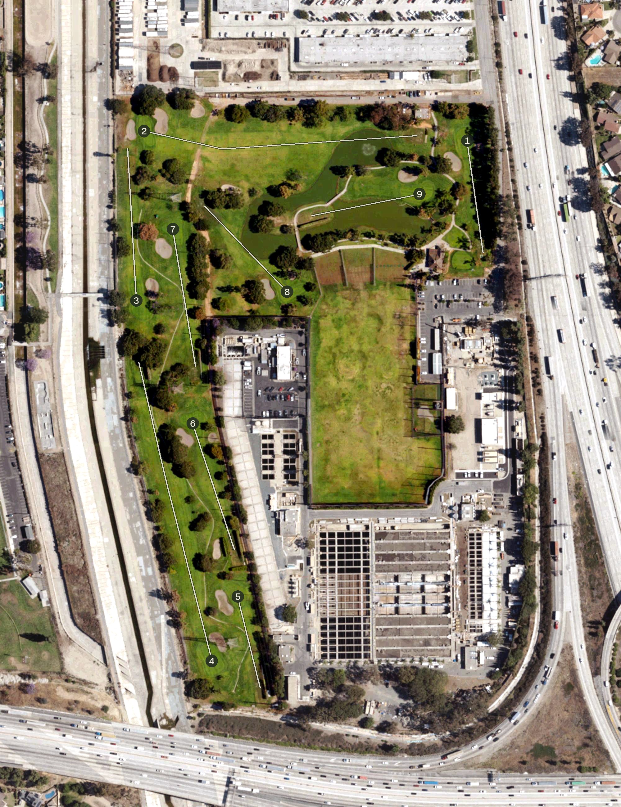 Aerial view of Iron-Wood Nine Golf Course, CA