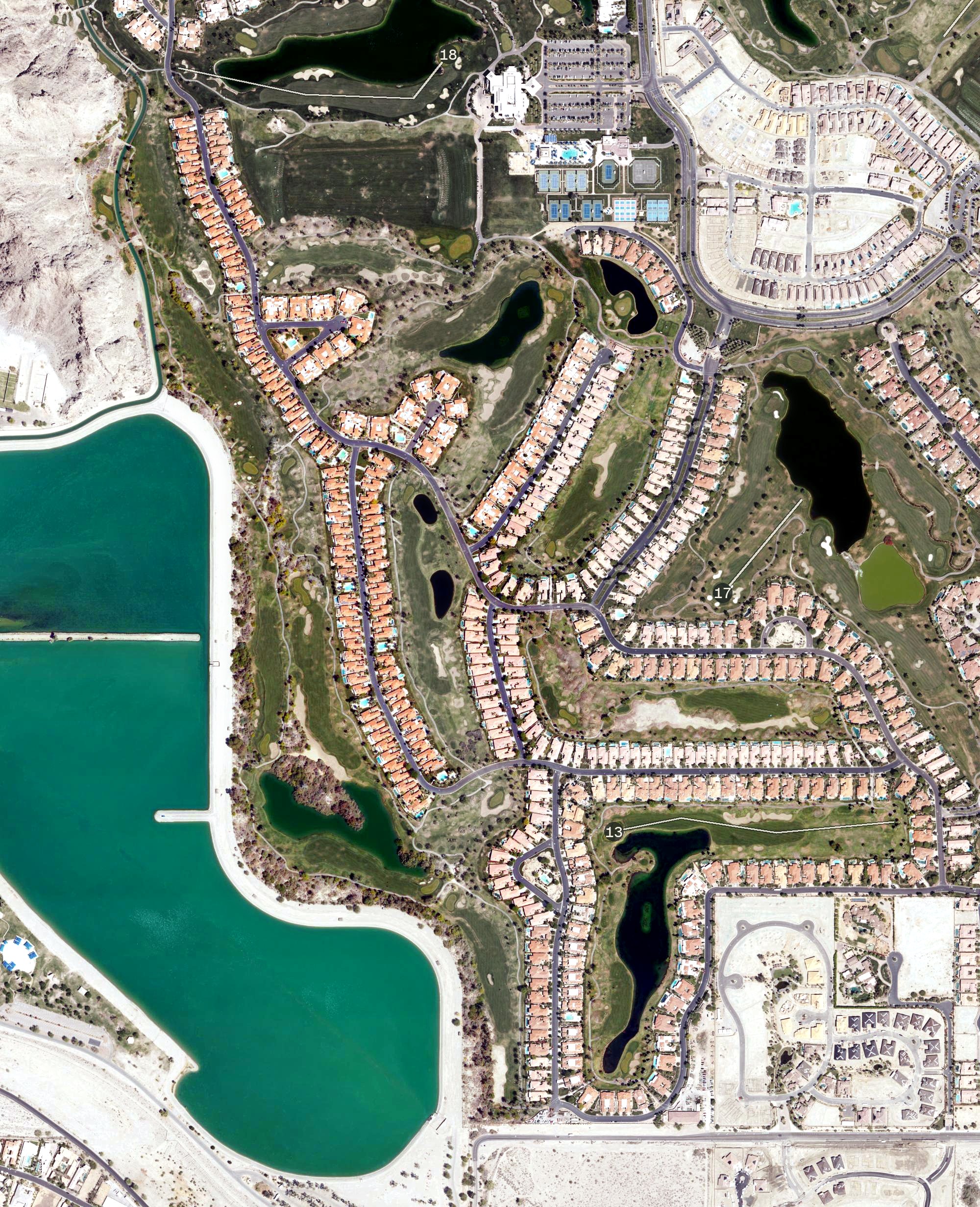 Aerial view of Jack Nicklaus Private Golf Course (PGA West), CA