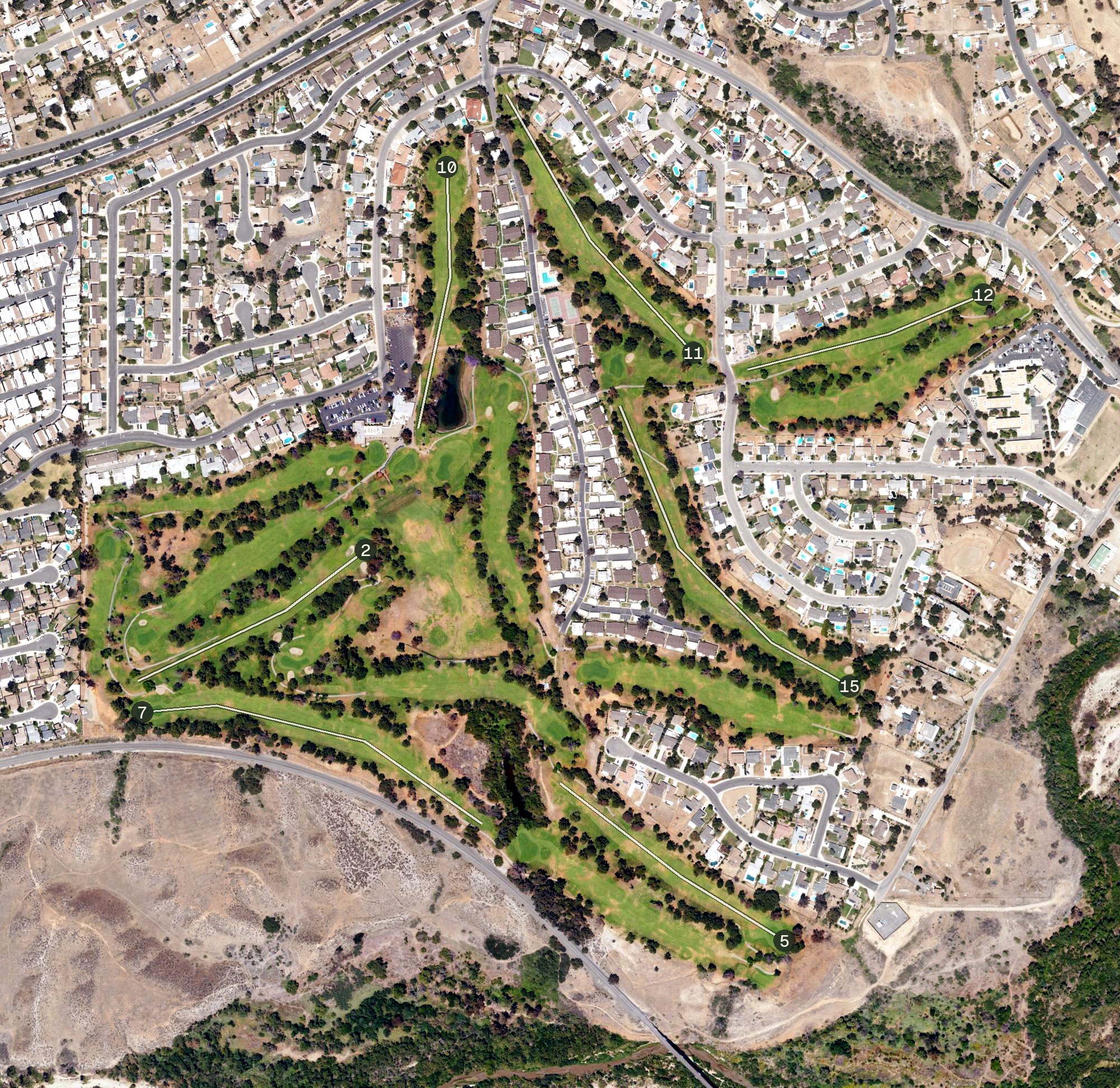 Aerial view of Jurupa Hills Country Club, CA