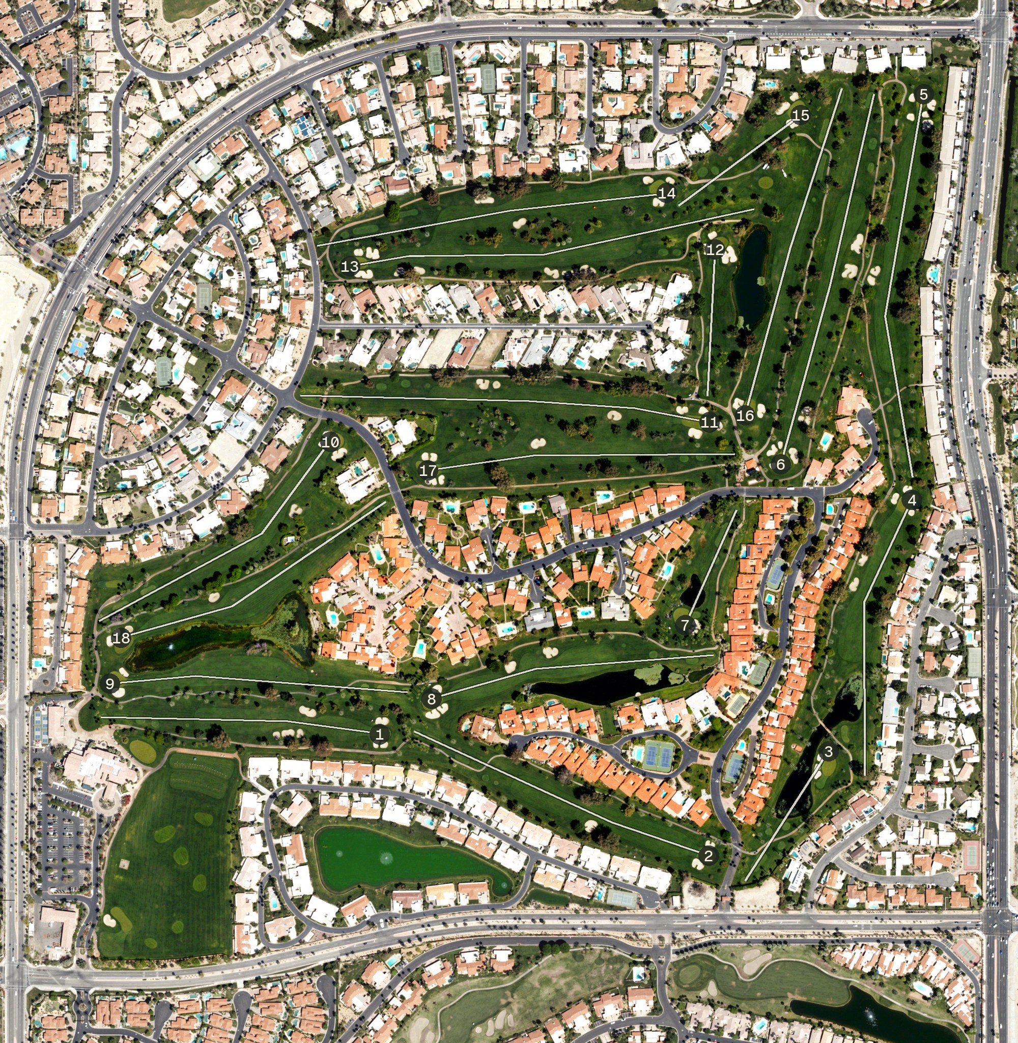 Aerial view of la Quinta Country Club, CA