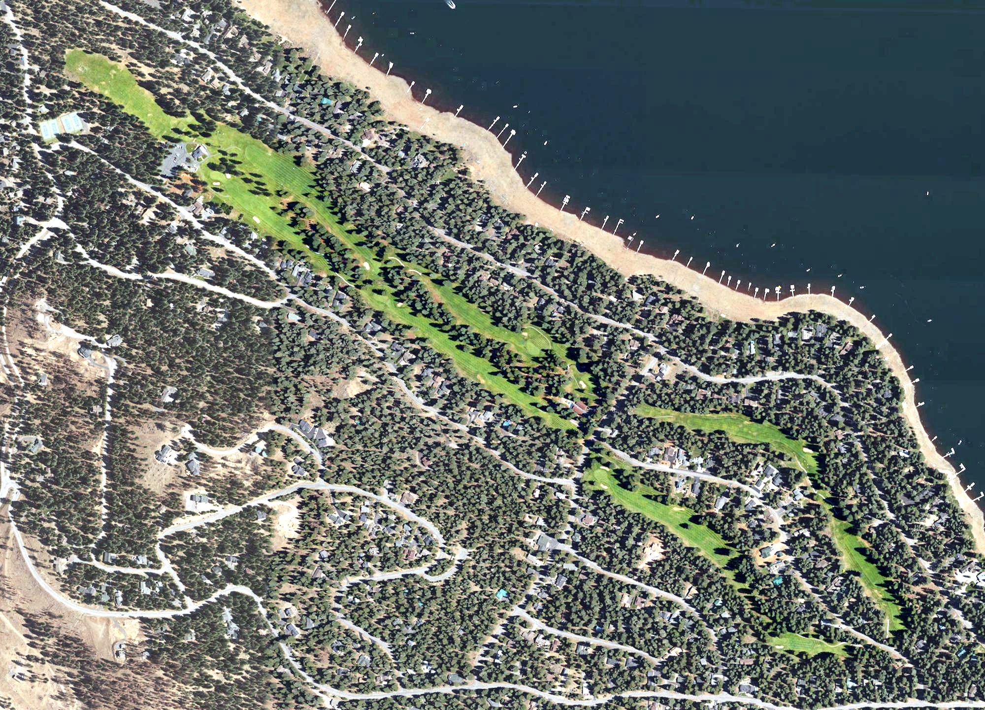 Aerial view of Lake Almanor West Golf, CA