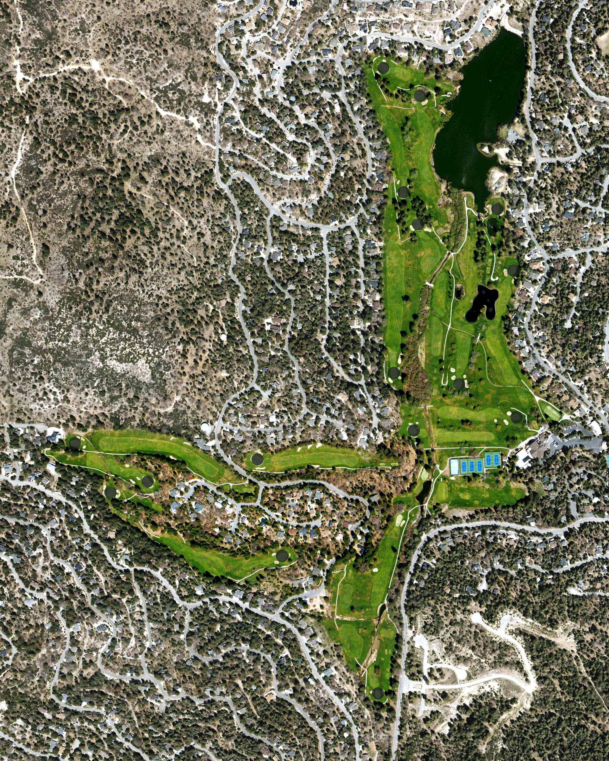 Aerial view of Lake Arrowhead Country Club, CA