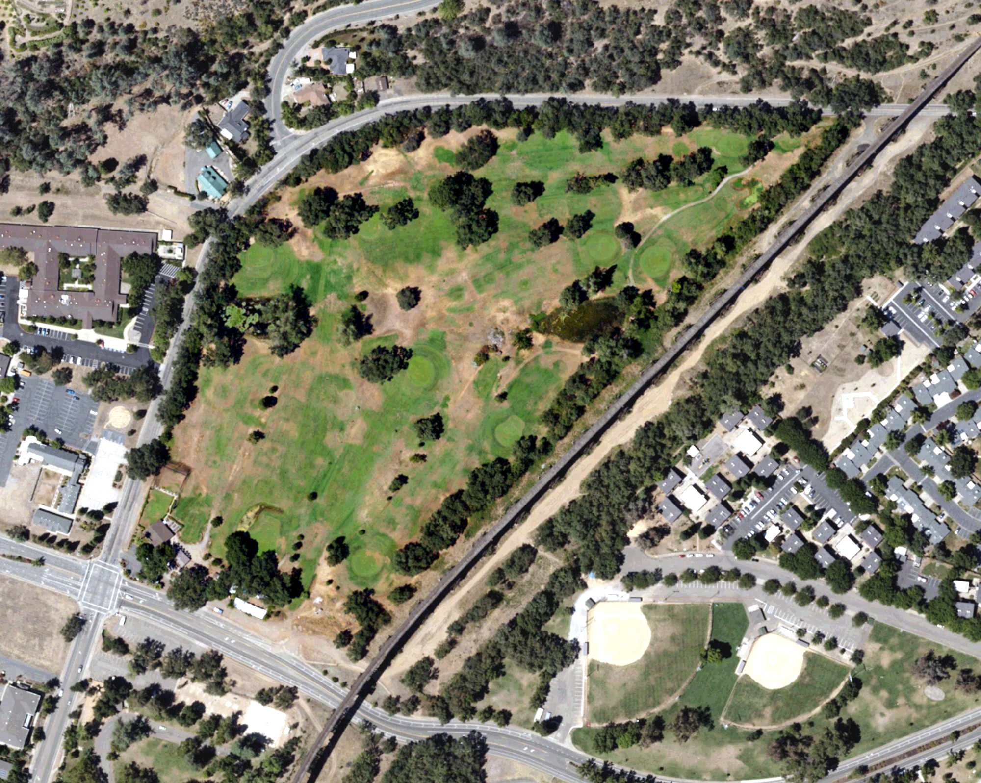 Aerial view of Lake Redding Golf Course, CA