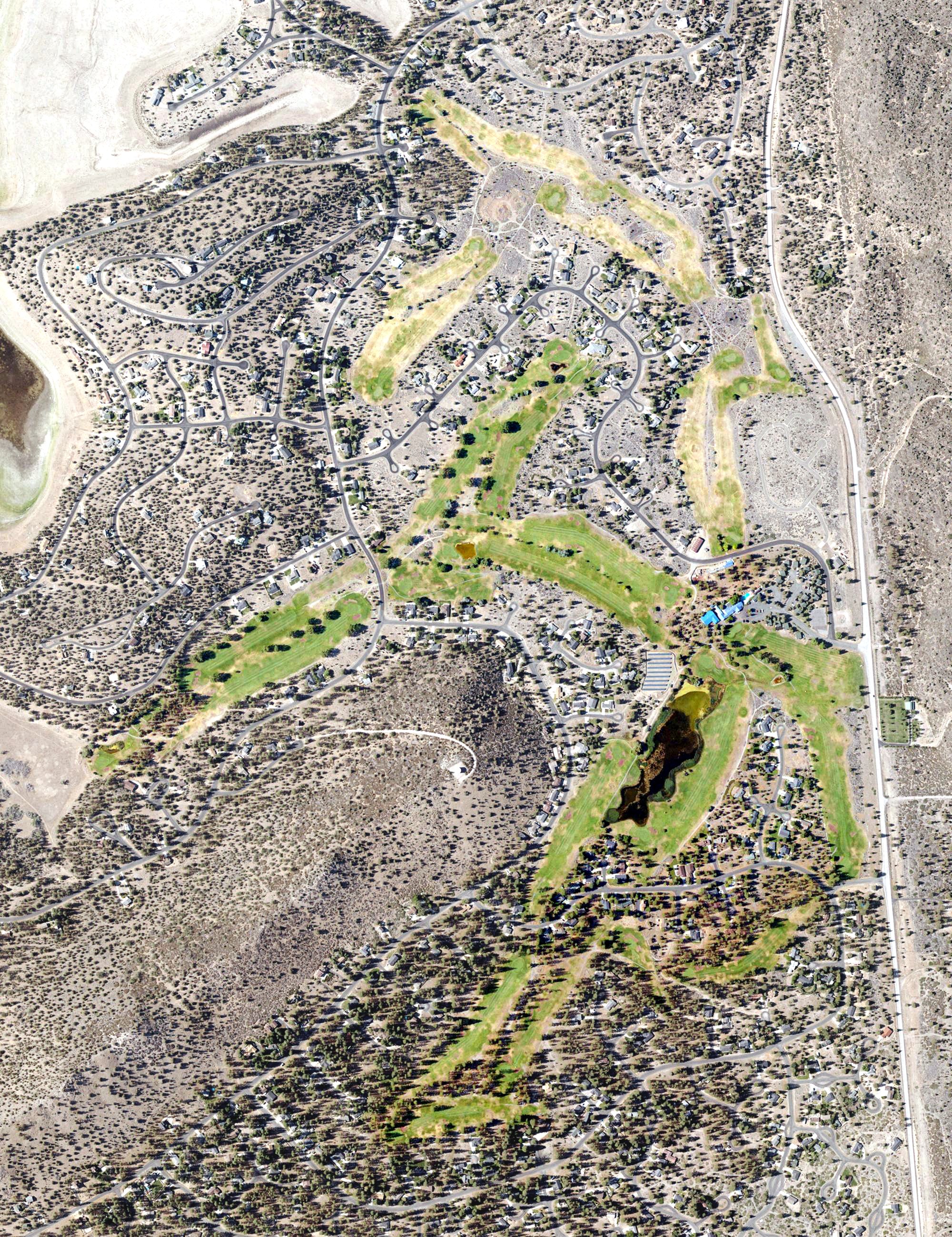 Aerial view of Lake Shastina Golf Resort, CA