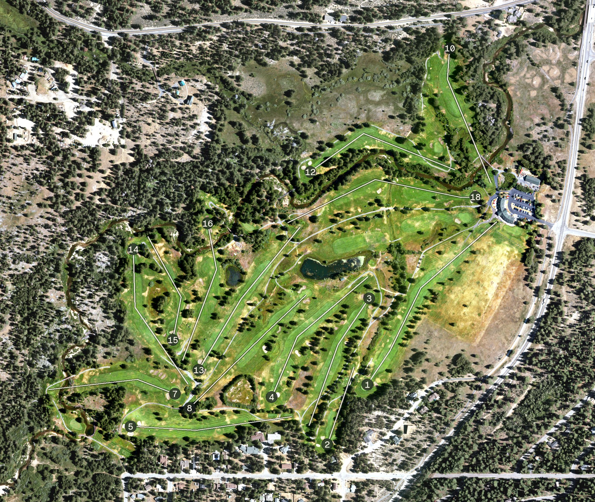 Aerial view of Lake Tahoe Golf Course, CA