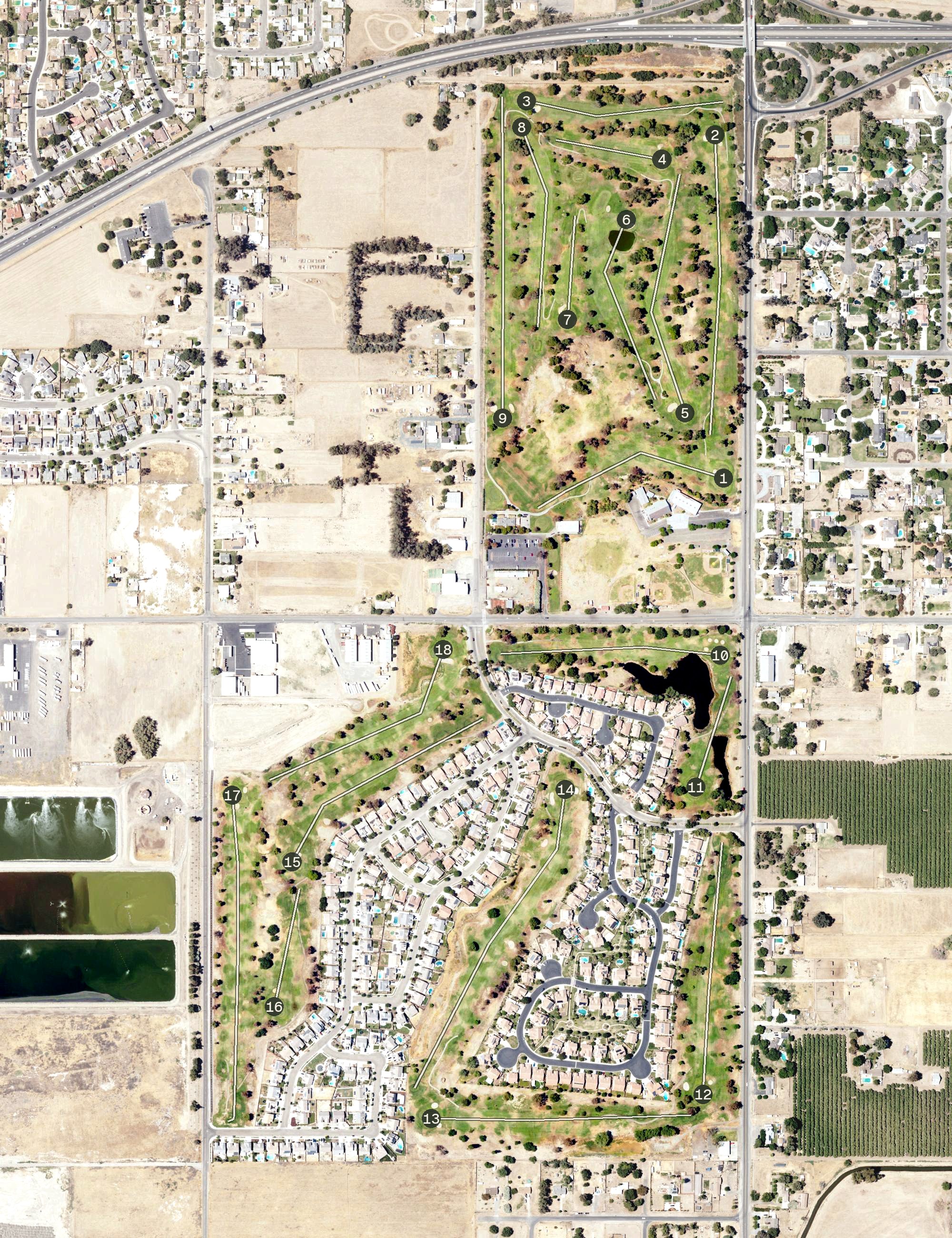 Aerial view of Lemoore Golf Course, CA
