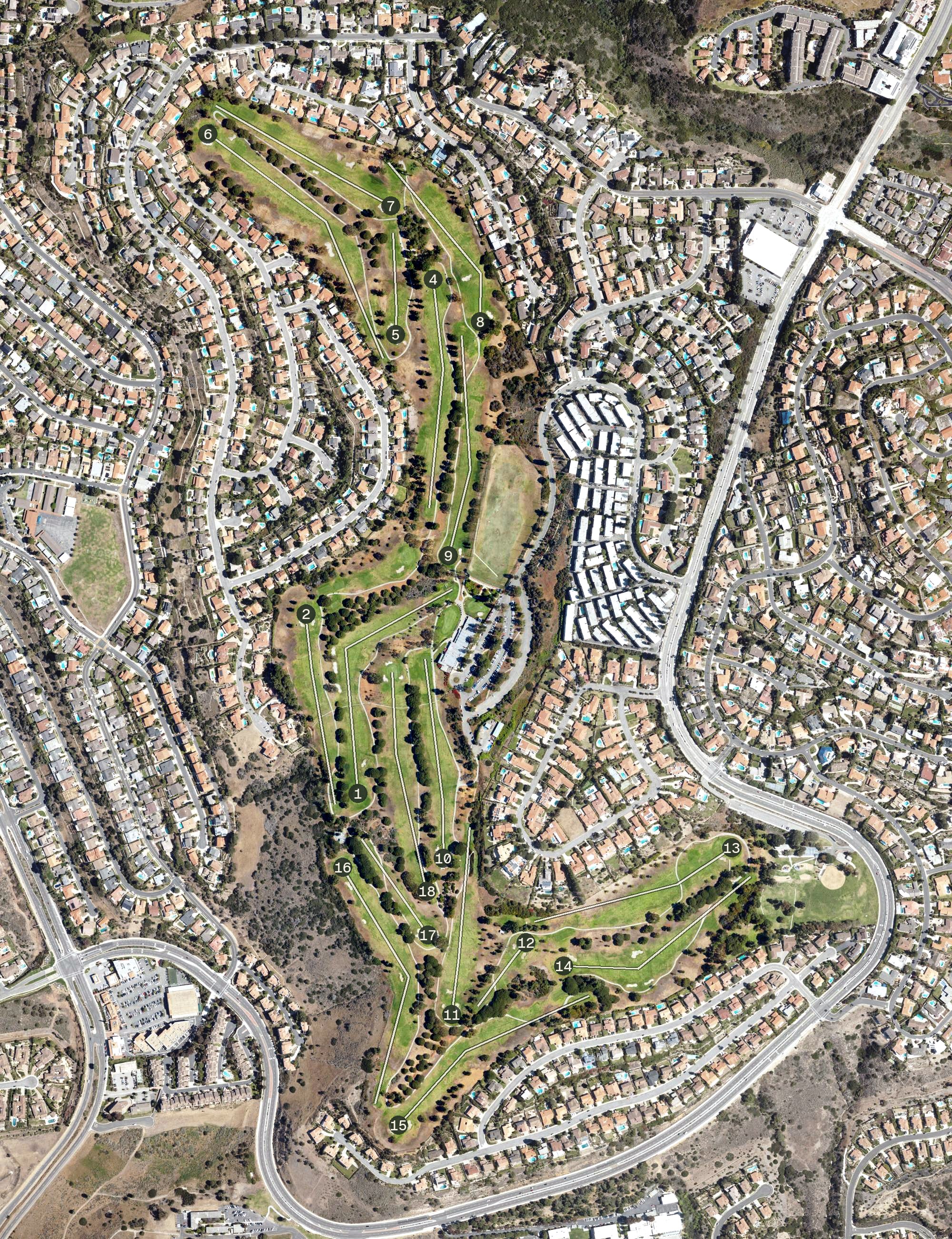 Aerial view of Los Verdes Golf Course, CA