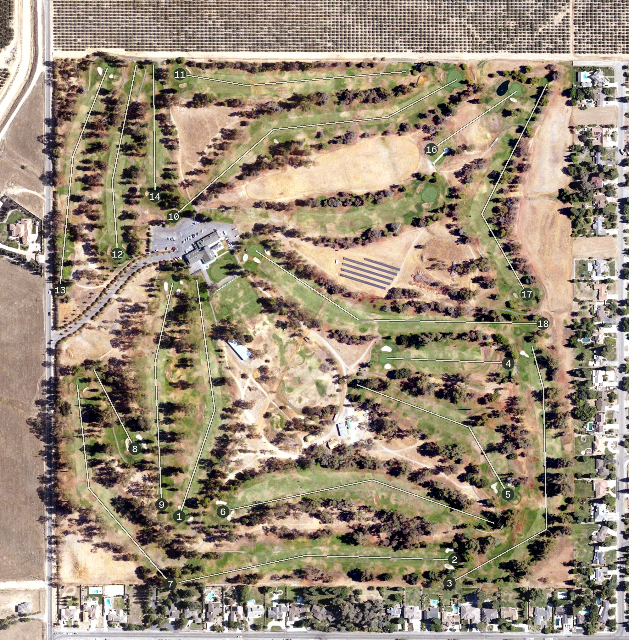 Aerial view of Madera Golf and Country Club, CA