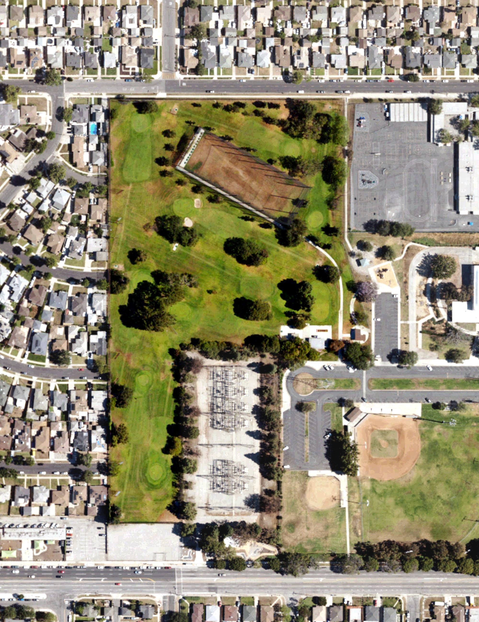 Aerial view of Maggie Hathaway Golf Course, CA