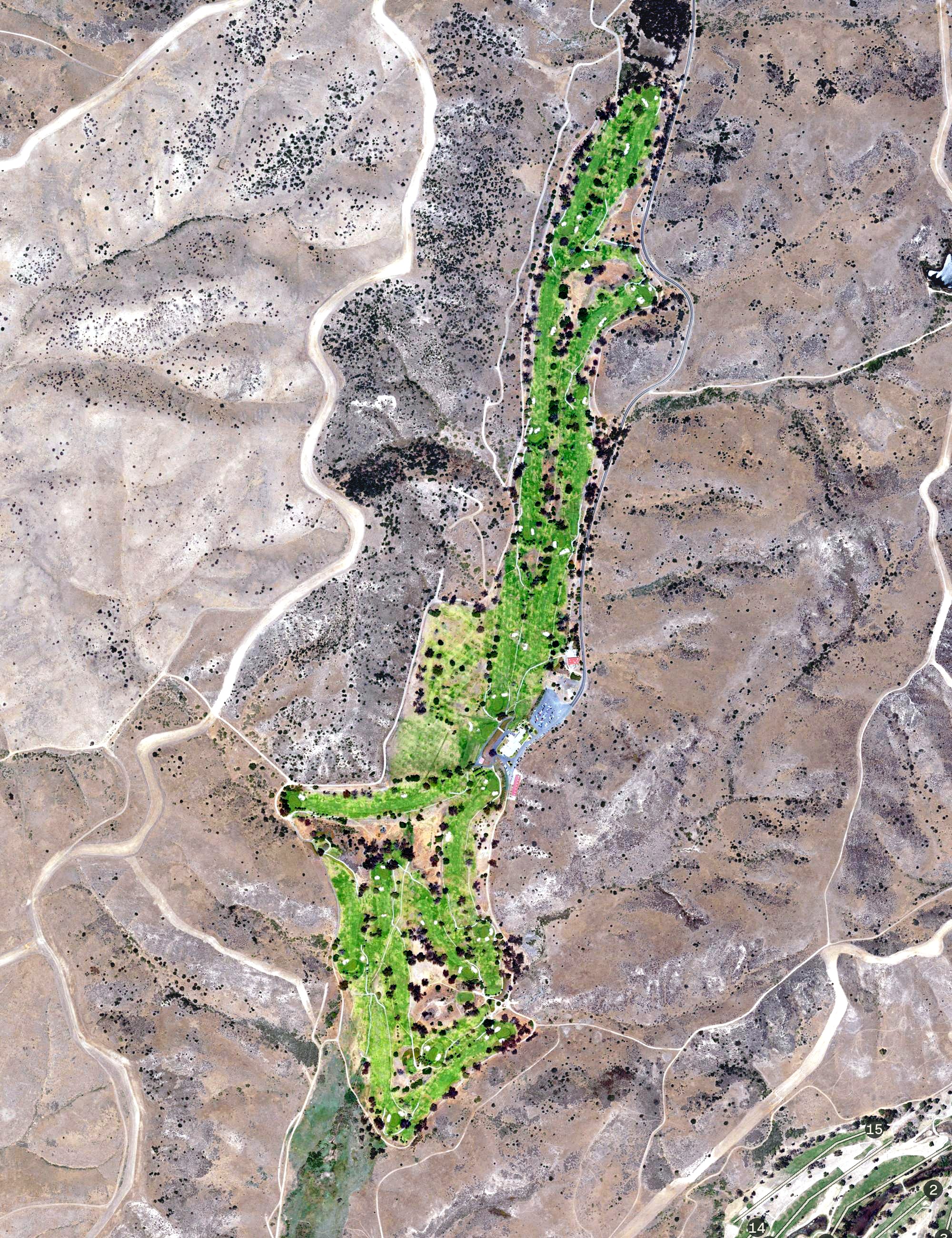 Aerial view of Marine Memorial Golf Course, CA
