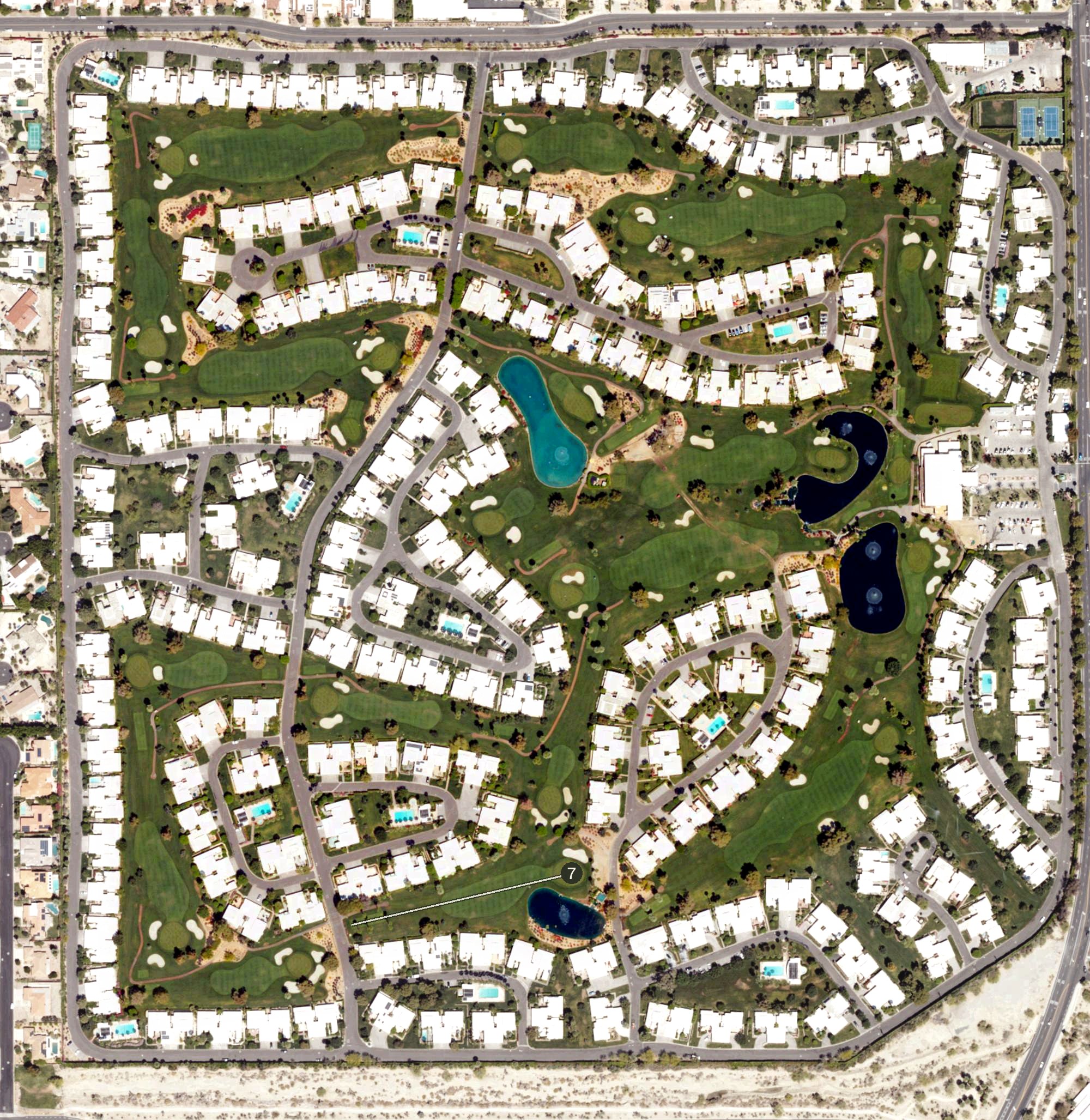 Aerial view of Marrakesh Country Club, CA