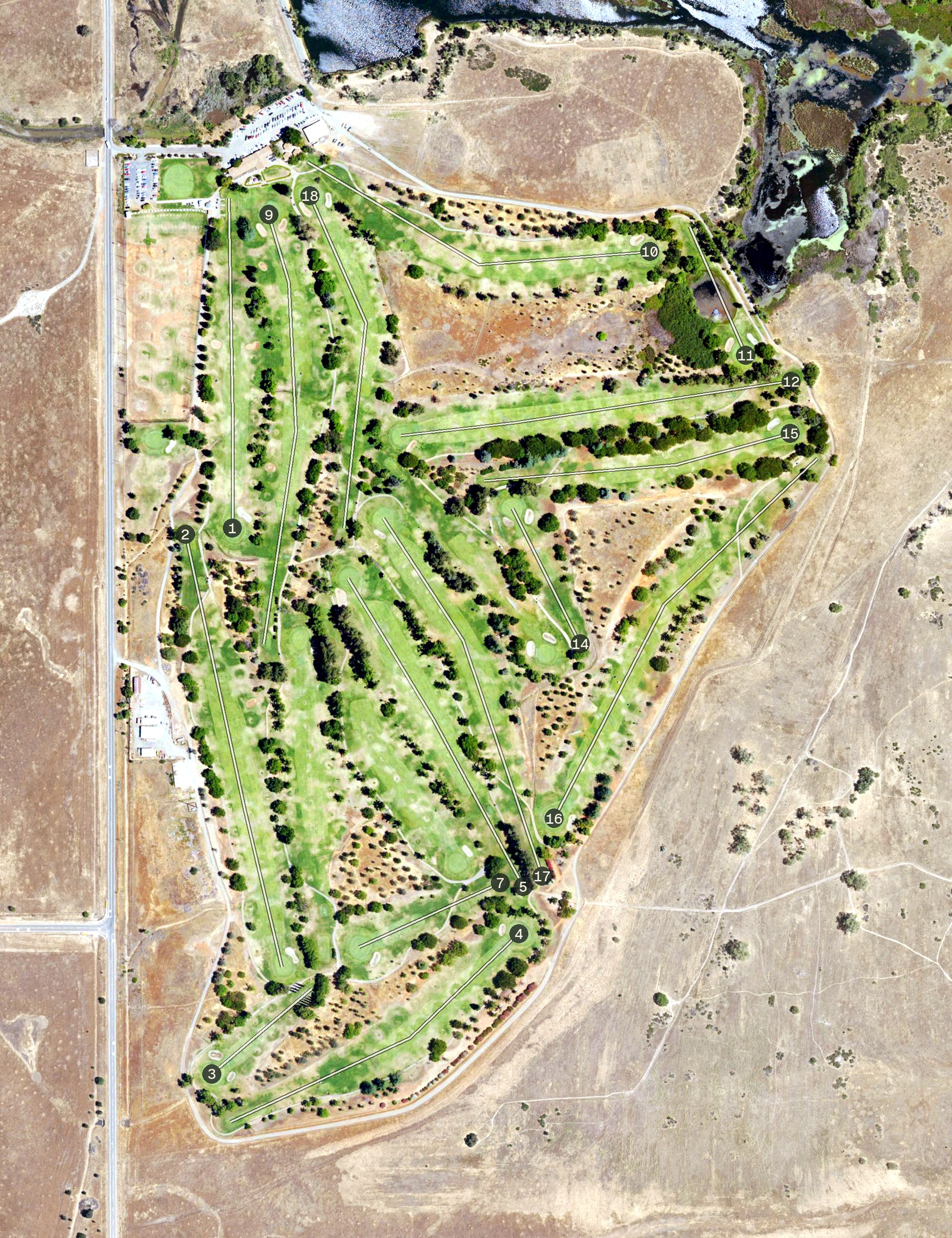 Aerial view of Mather Golf Course, CA