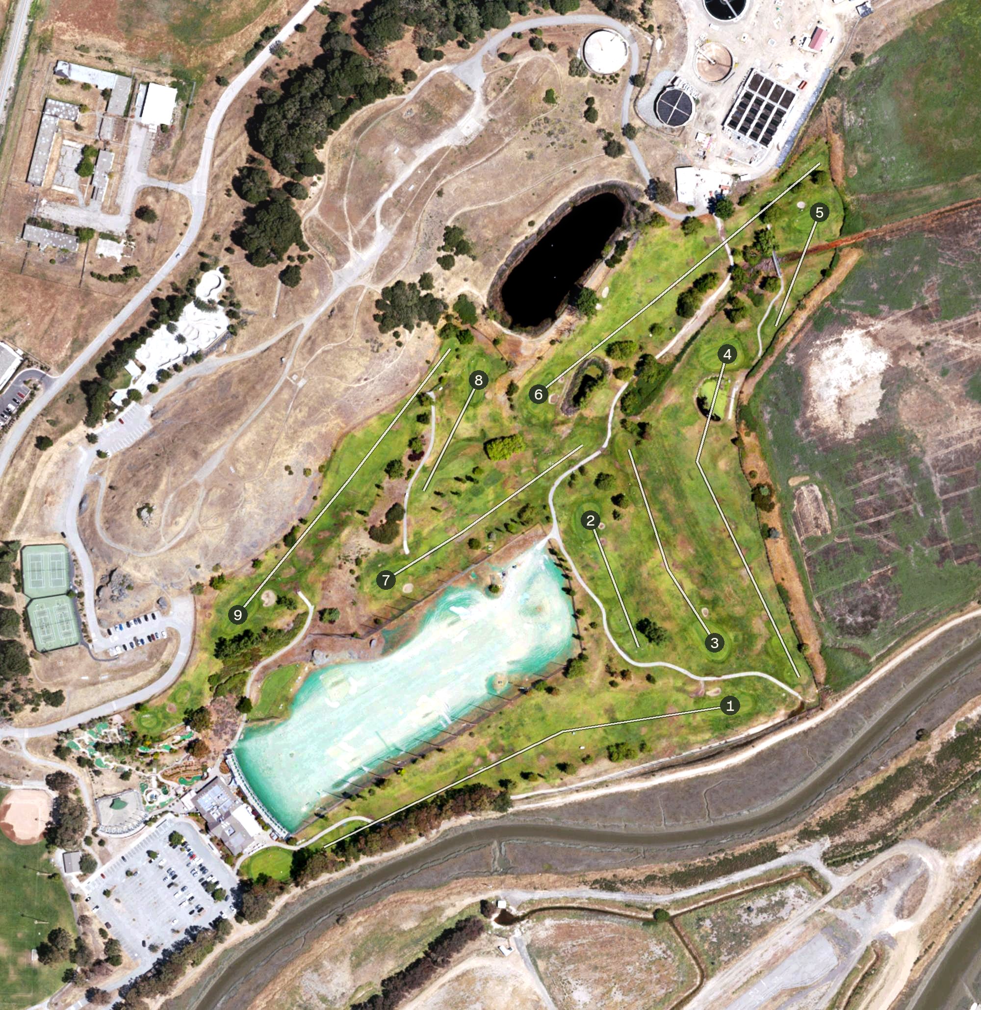 Aerial view of McInnis Golf Course, CA