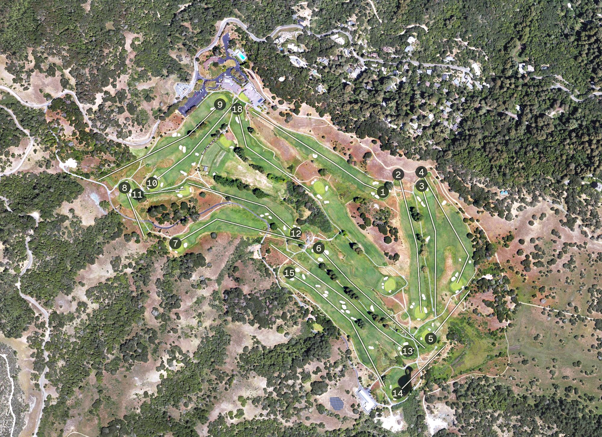 Aerial view of Meadow Club, CA