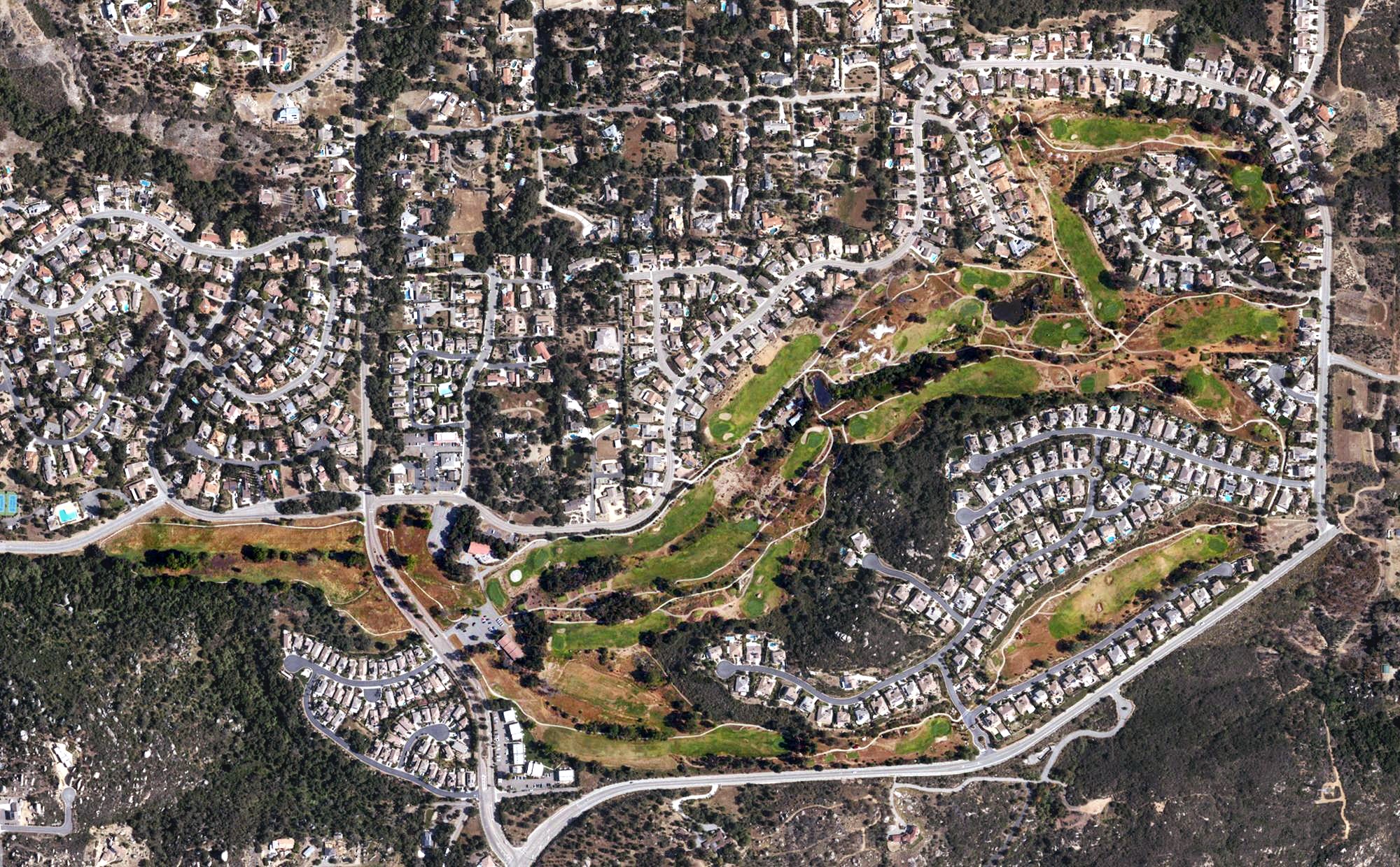 Aerial view of Meadow Lake Country Club, CA