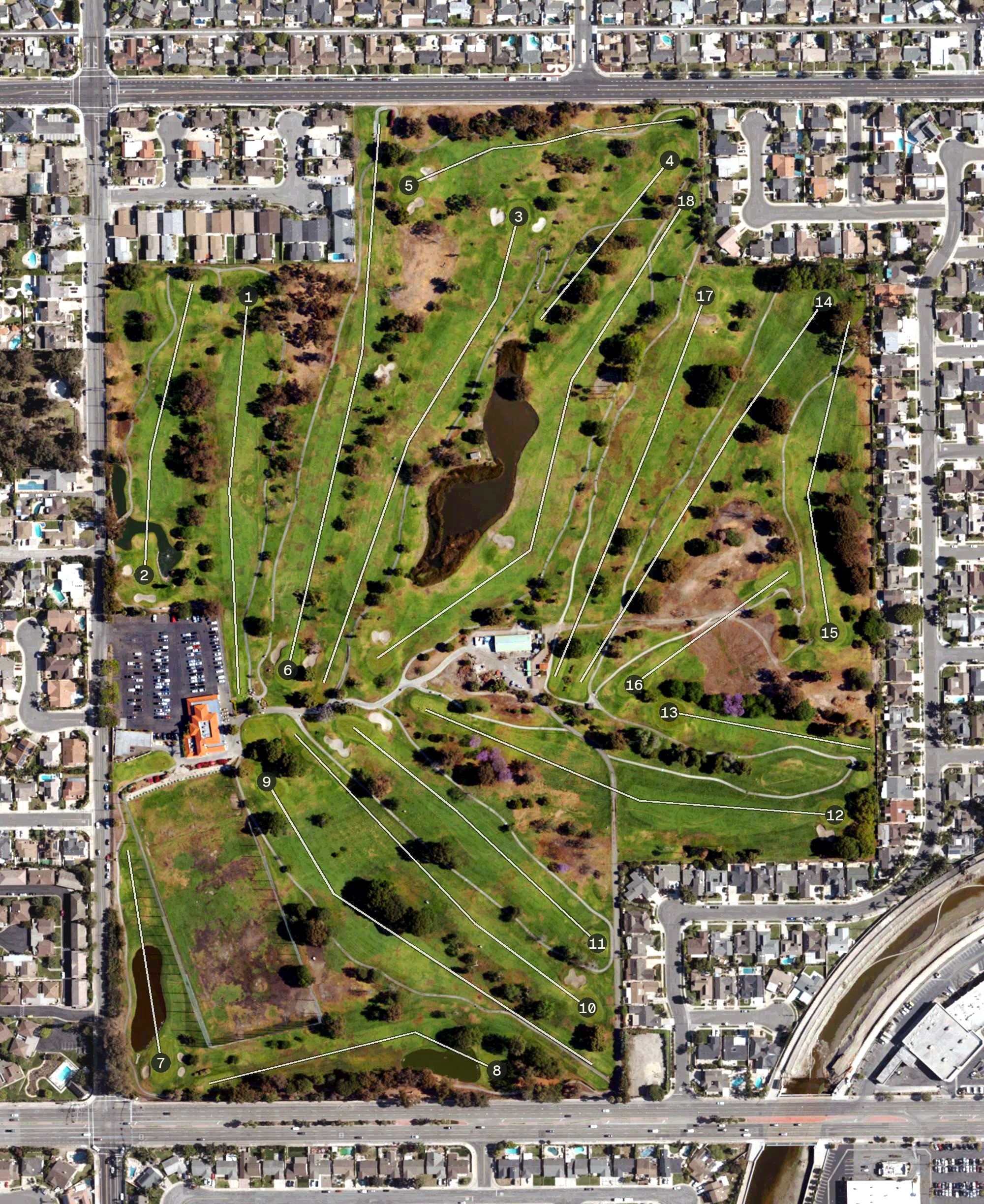 Aerial view of Meadowlark Golf Club, CA