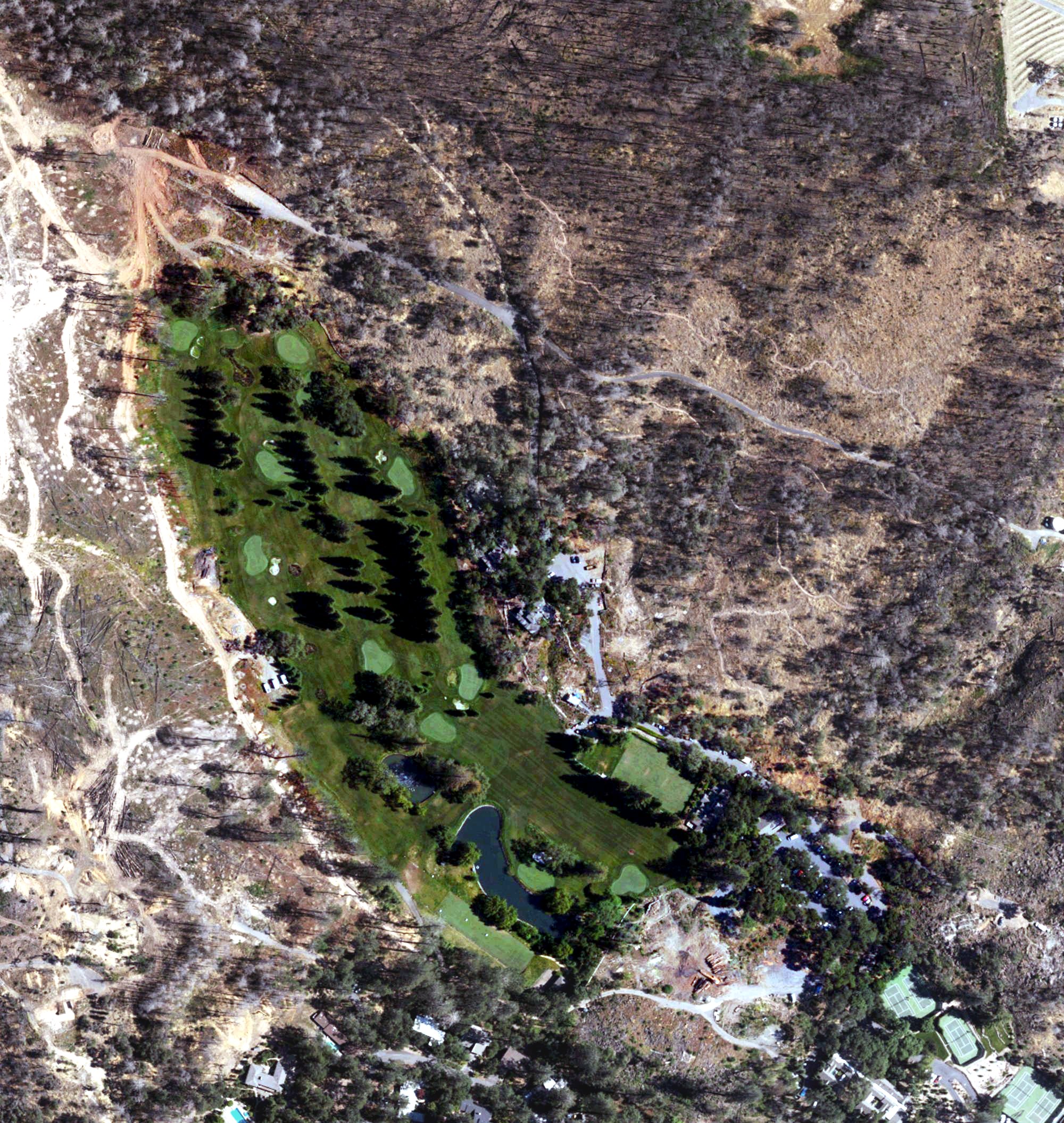 Aerial view of Meadowood Golf Club, CA