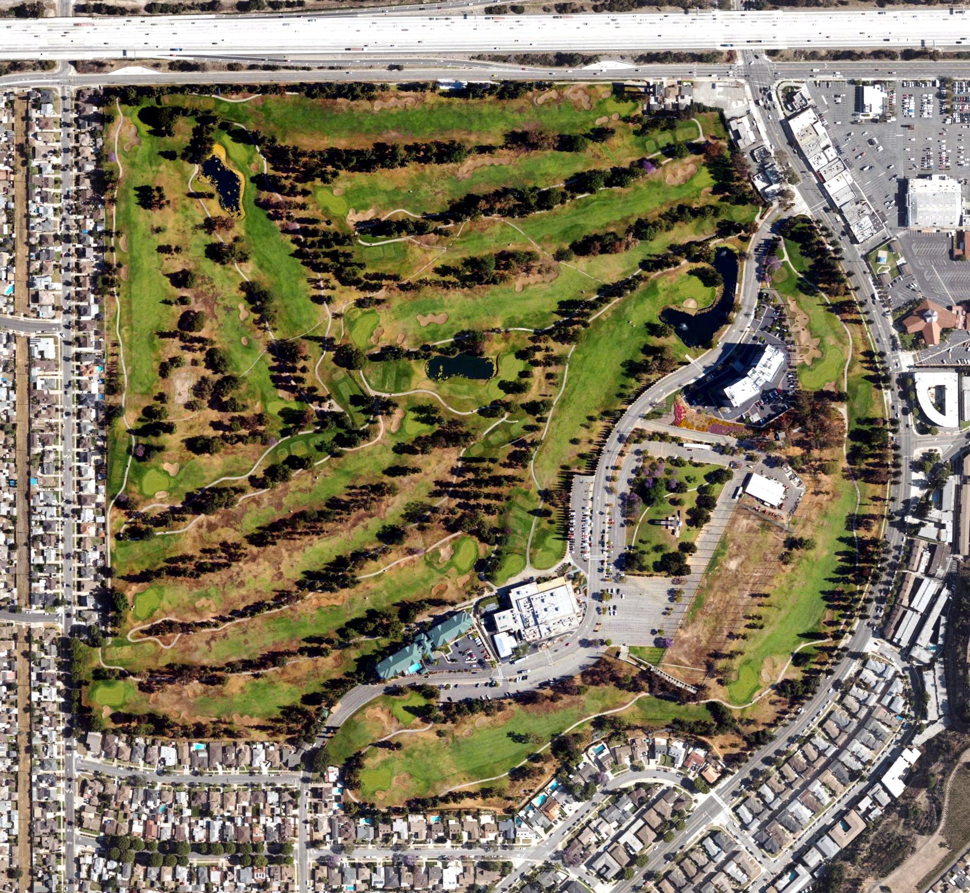 Aerial view of Montebello Golf Course, CA
