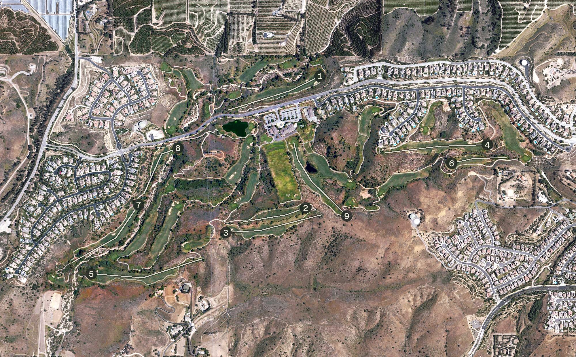 Aerial view of Moorpark Country Club, CA